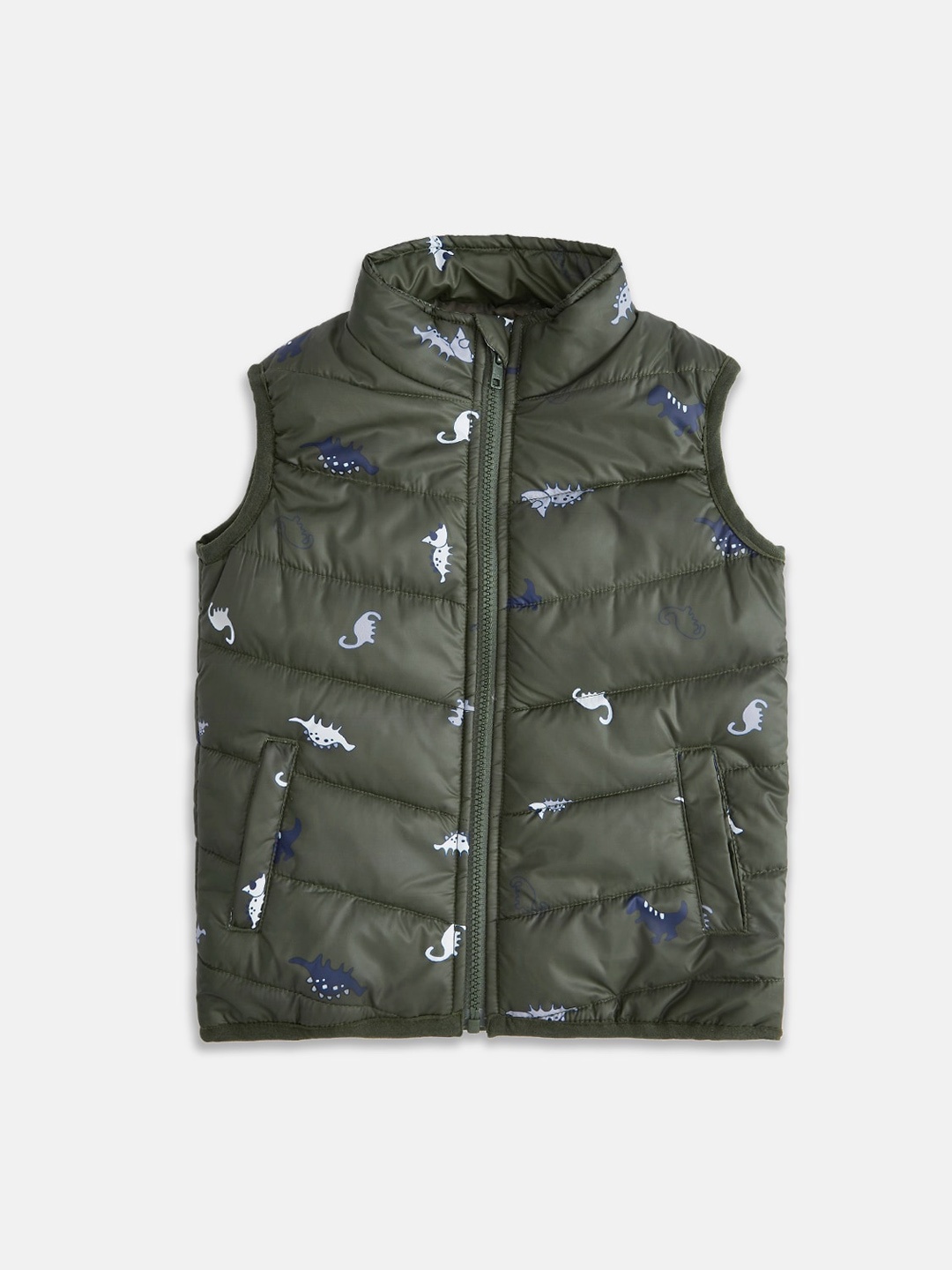 

Pantaloons Junior Boys Green Blue Puffer Jacket