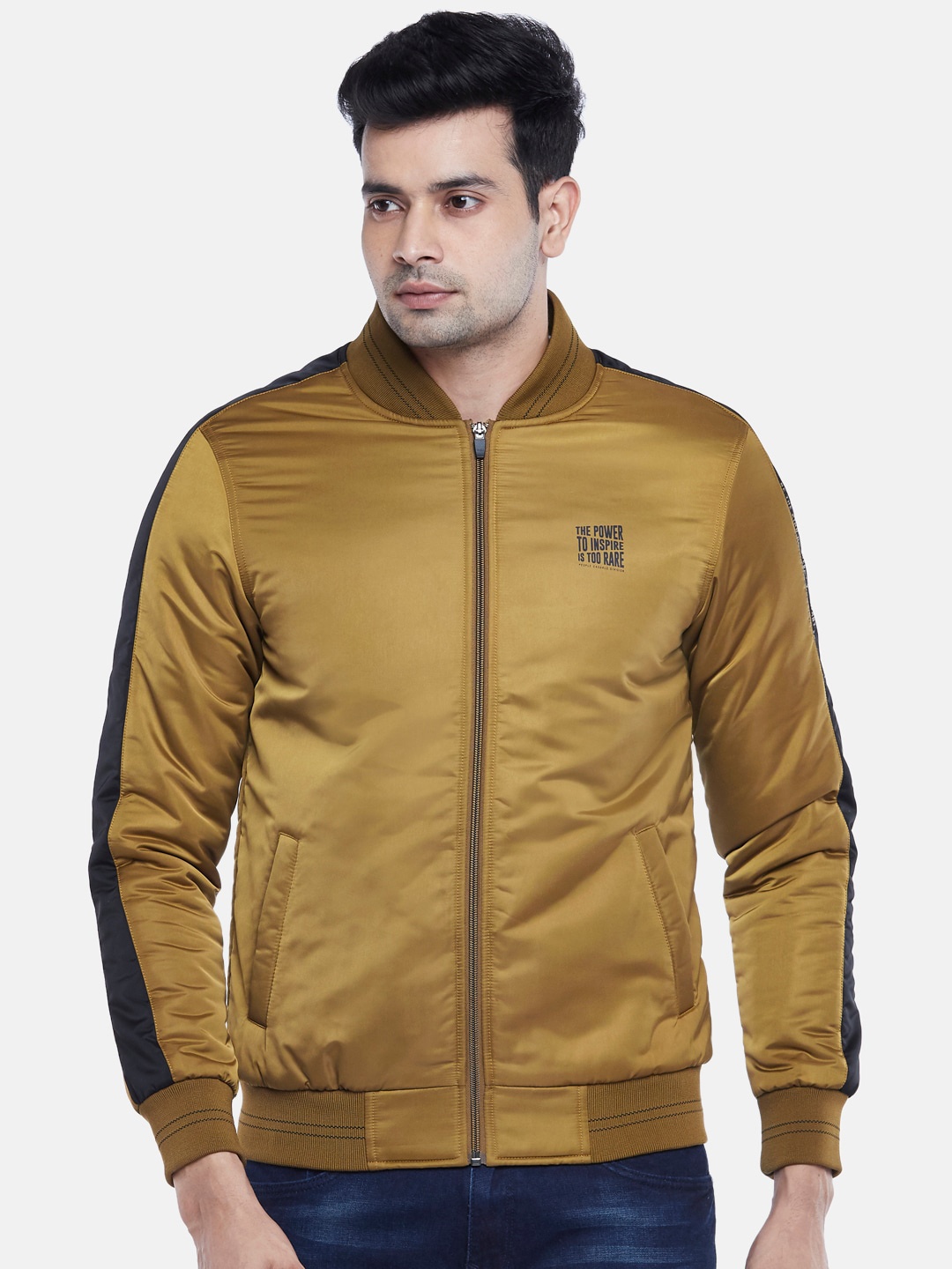 

People Men Gold-Toned Bomber Jacket