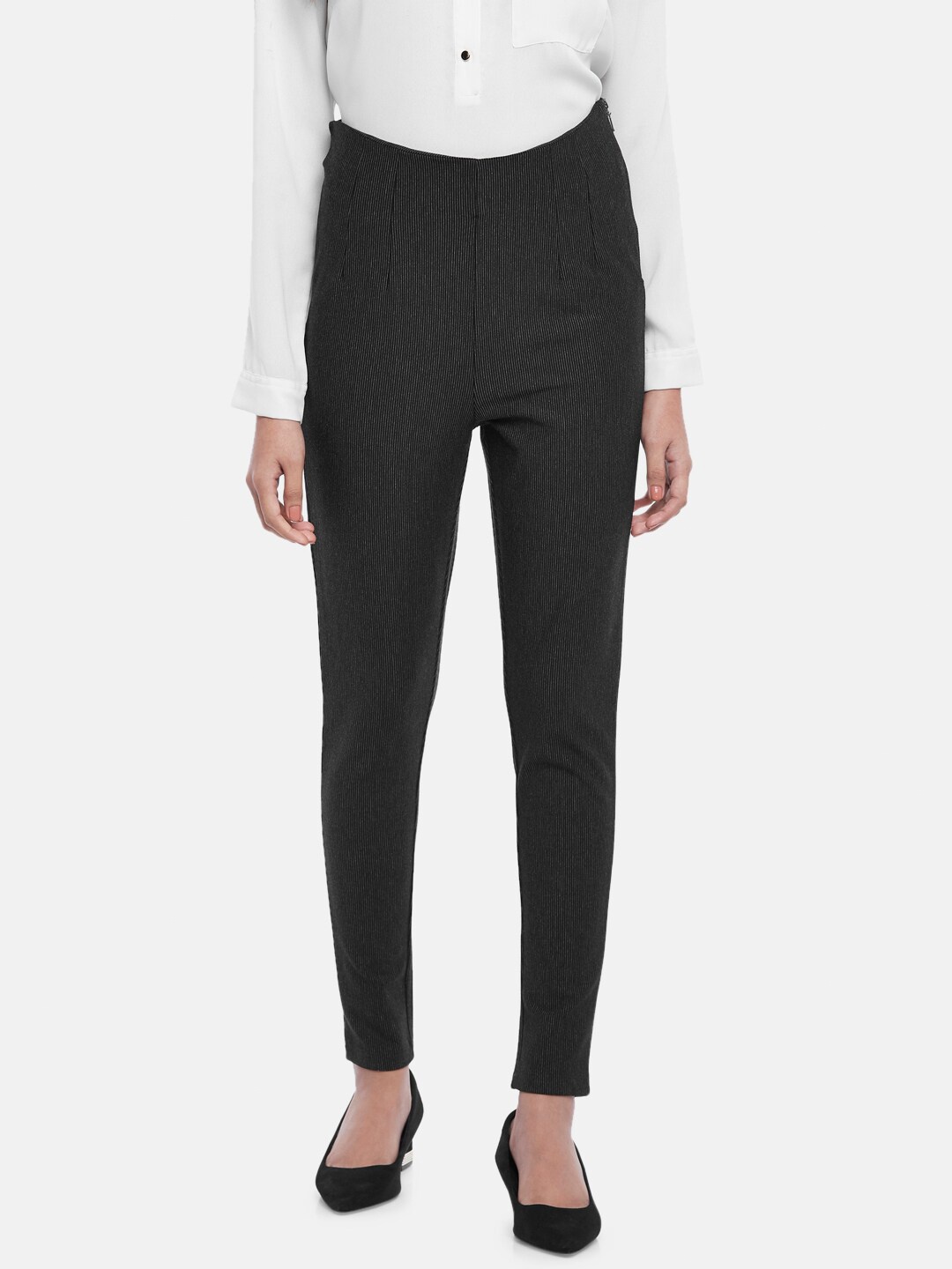 

Annabelle by Pantaloons Women Black Skinny Fit Woven Jeggings