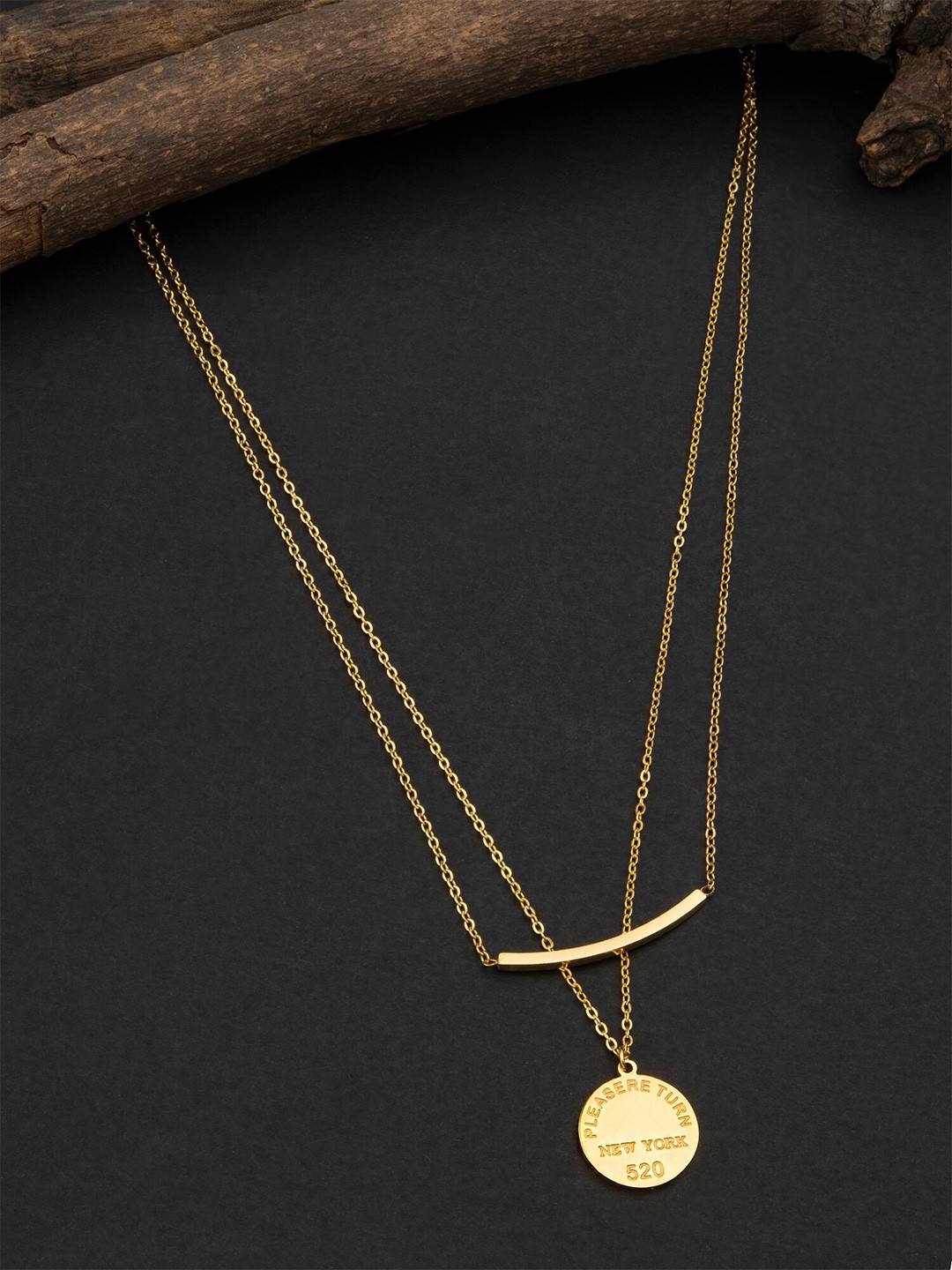 

E2O Women Gold Toned Brass Gold Plated Layered Necklace