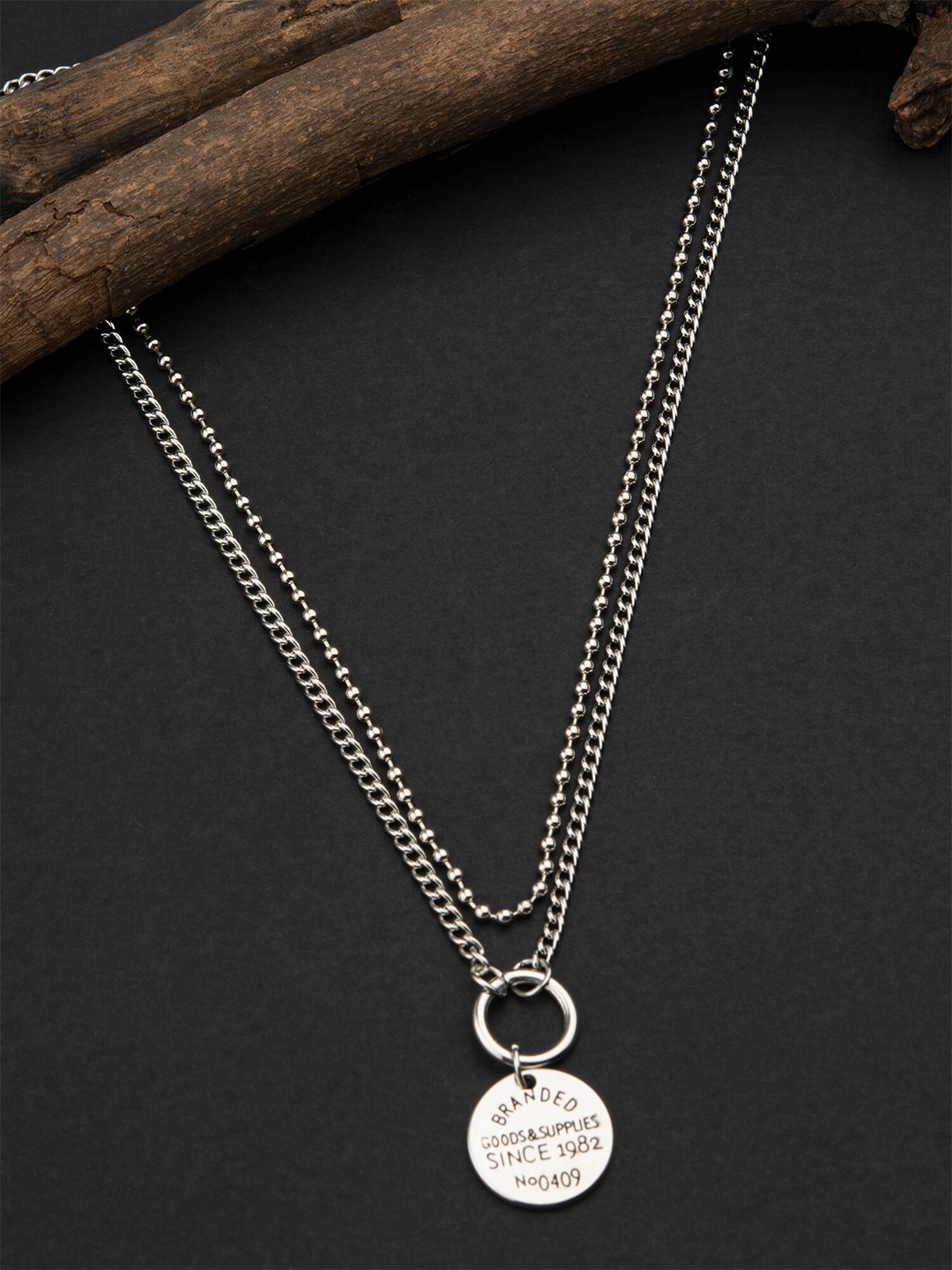 

E2O Women Silver-Toned Brass Silver-Plated Necklace