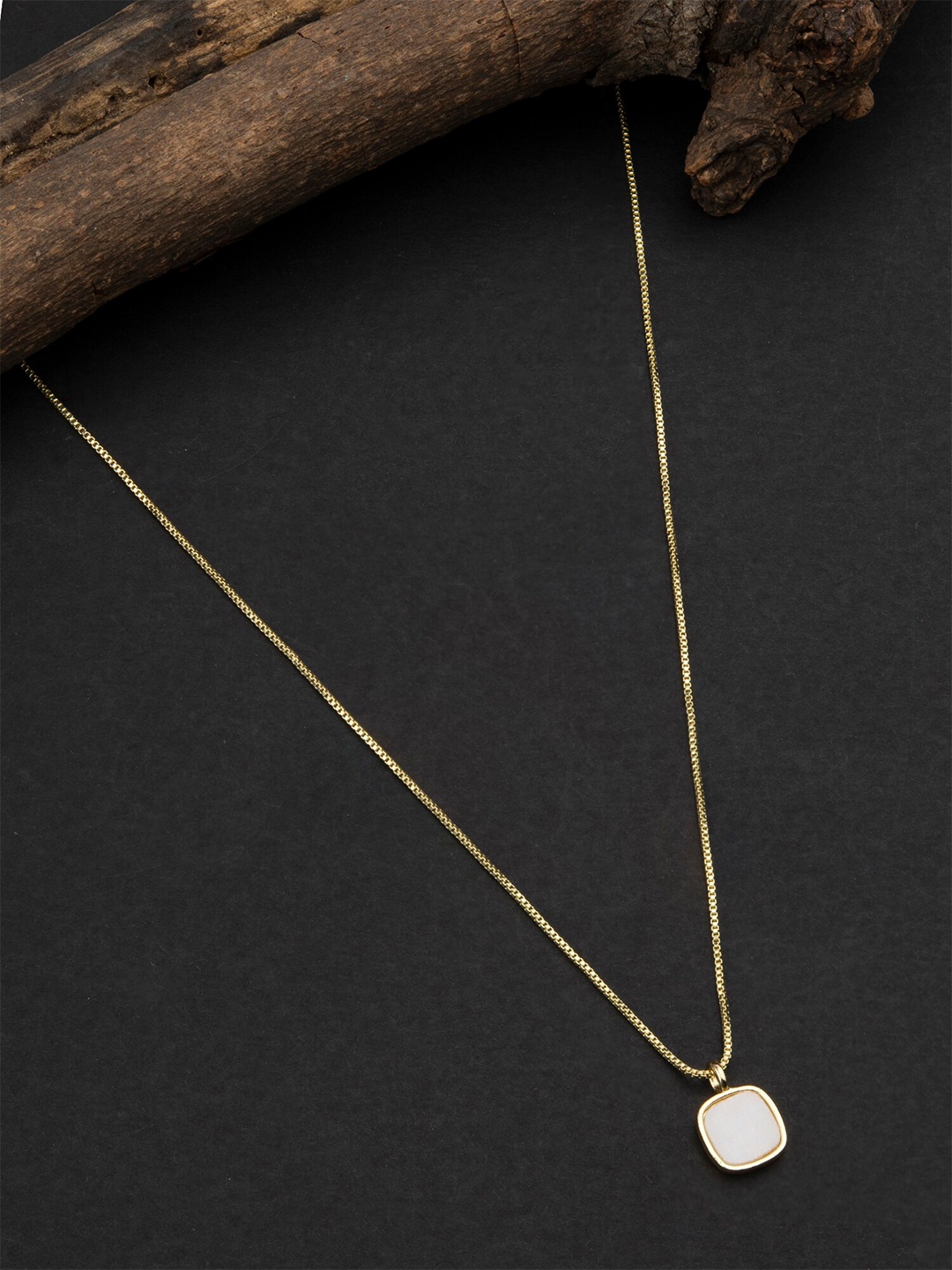 

E2O Women Gold-Toned & White Brass Gold-Plated Necklace