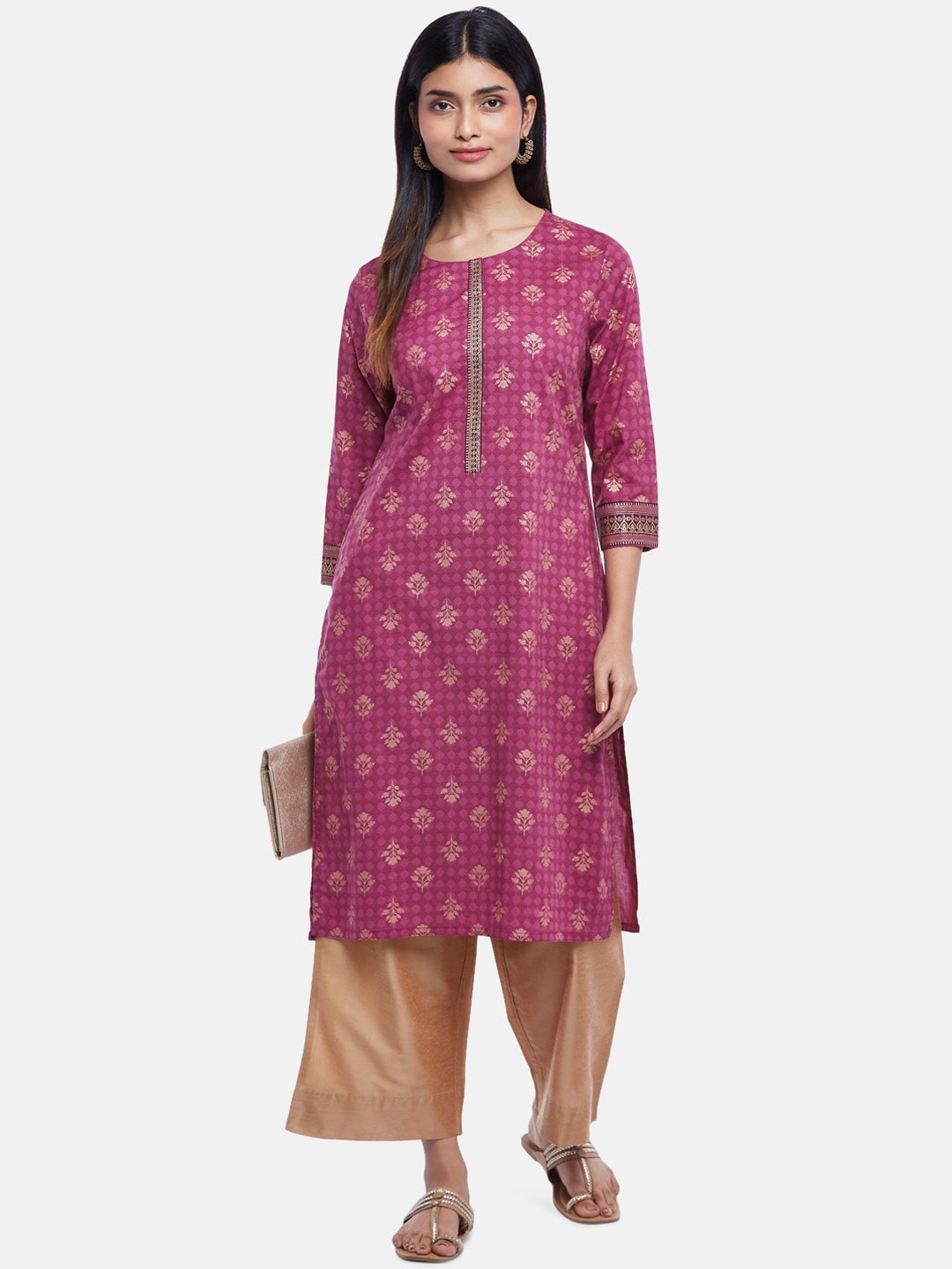 

RANGMANCH BY PANTALOONS Women Red Ethnic Motifs Printed Kurta