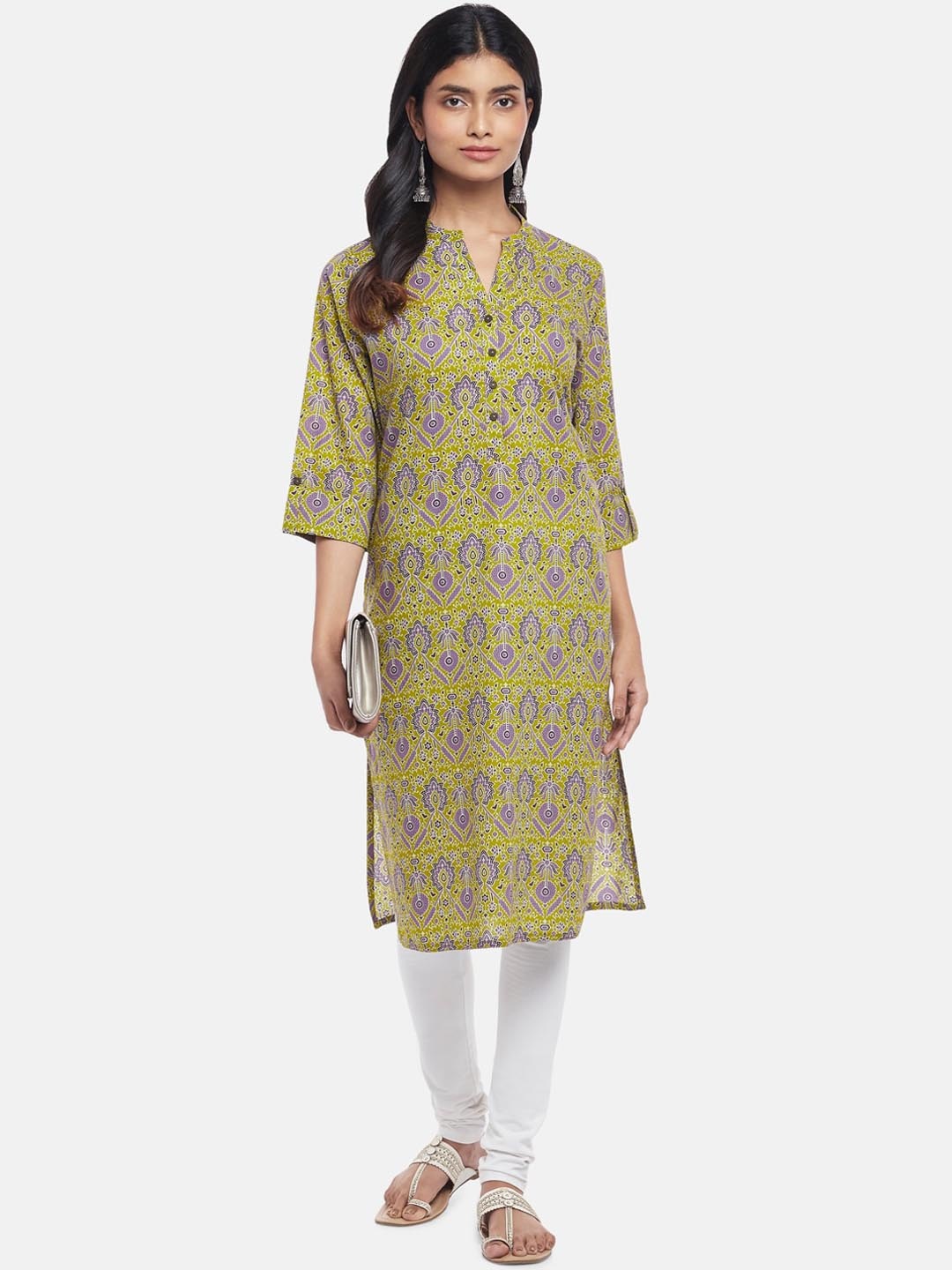 

RANGMANCH BY PANTALOONS Women Green Floral Printed Kurta