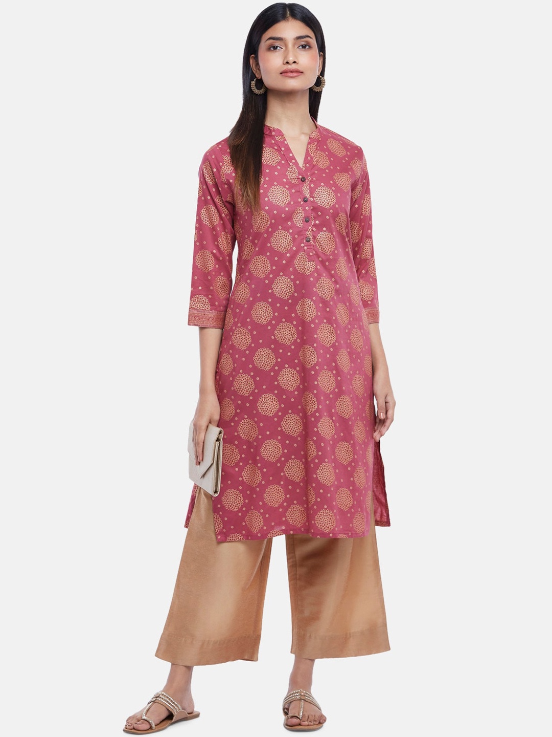 

RANGMANCH BY PANTALOONS Women Pink Floral Printed Kurta