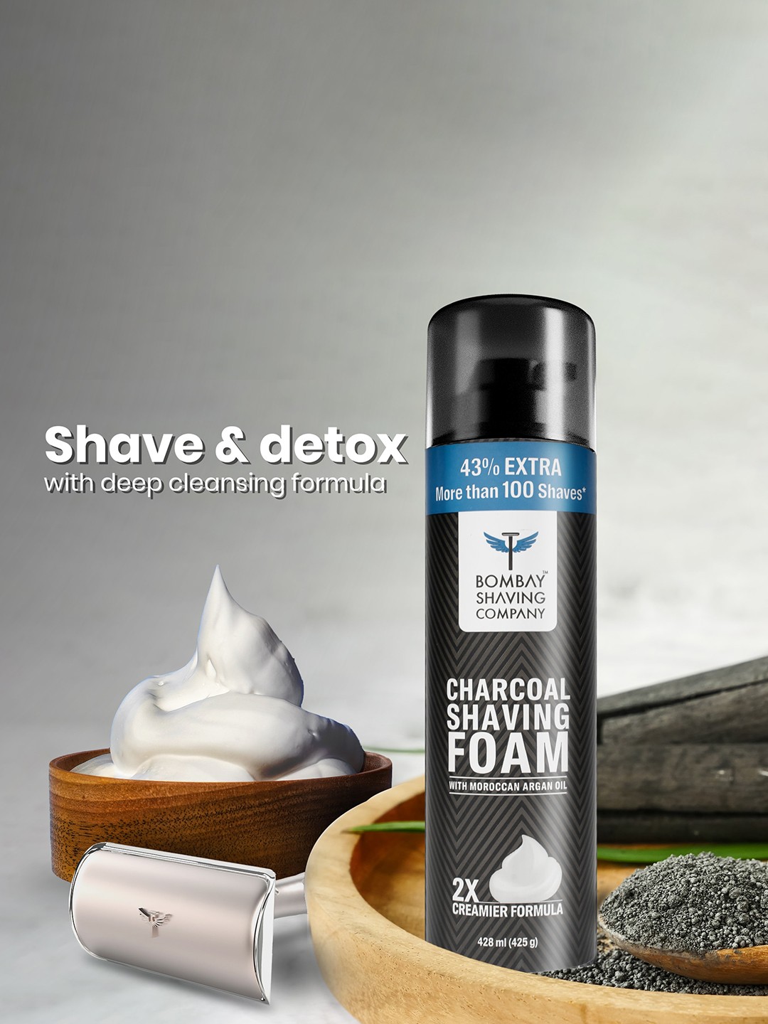 

Bombay Shaving Company Men Black Charcoal Shaving Foam
