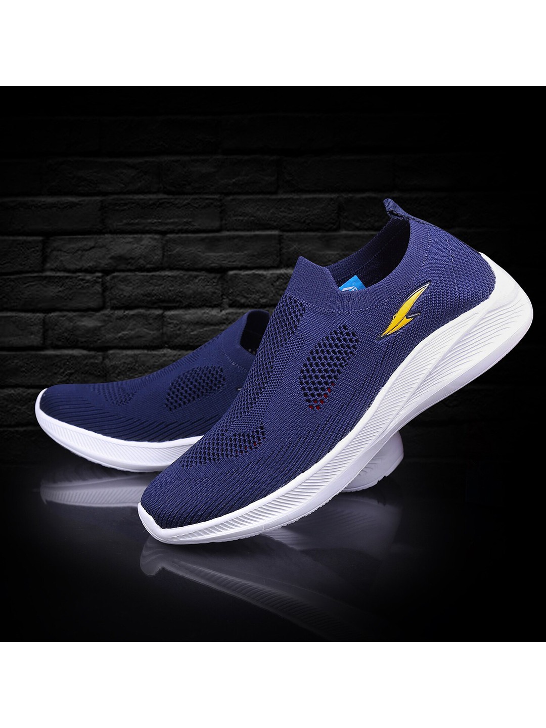 

ASIAN Men Navy Blue Mesh Running Non-Marking Sports Shoes