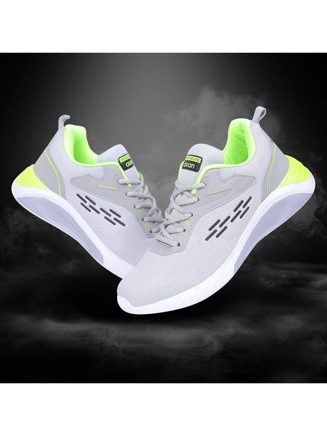 

ASIAN Men Grey Mesh Running Non-Marking Shoes