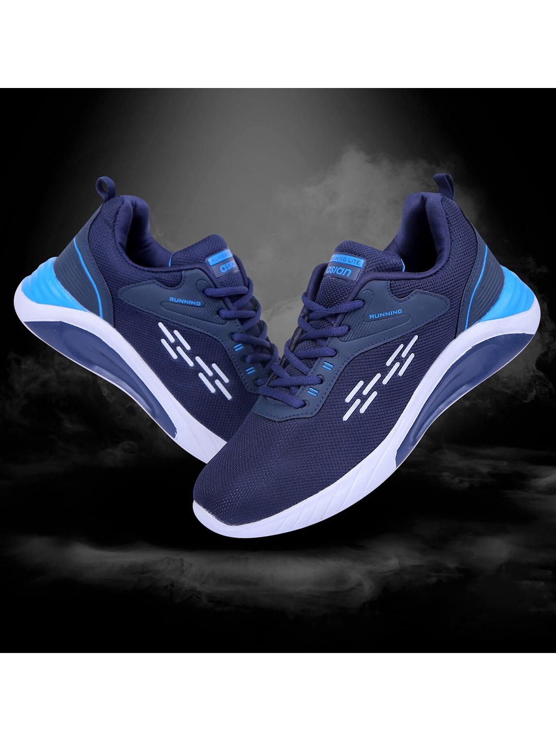 

ASIAN Men Navy Blue Mesh Running Non-Marking Shoes