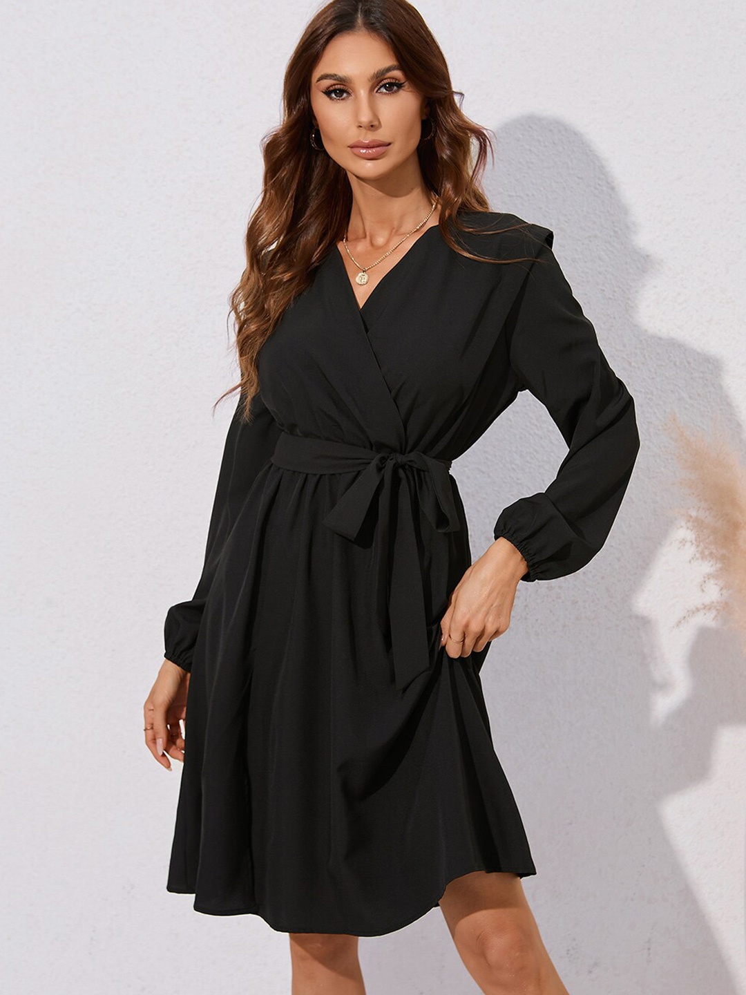 

BoStreet Women Black Solid Dress