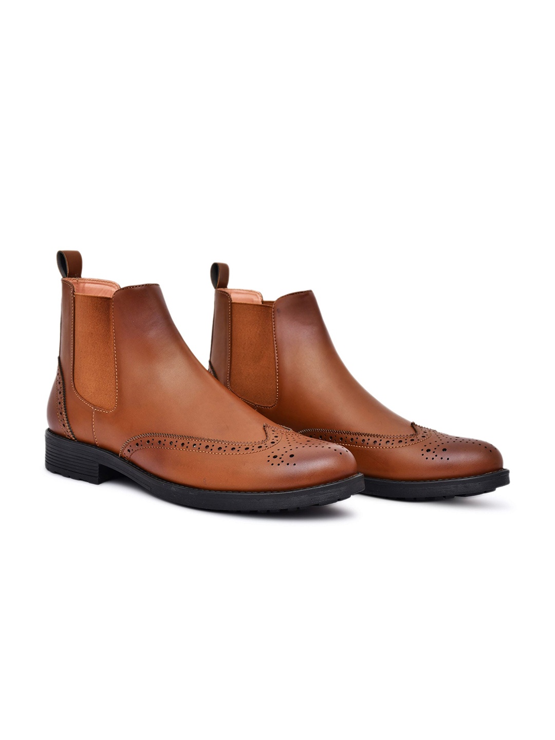 

GRIFFIN Men Tan Perforations Fashion Boots