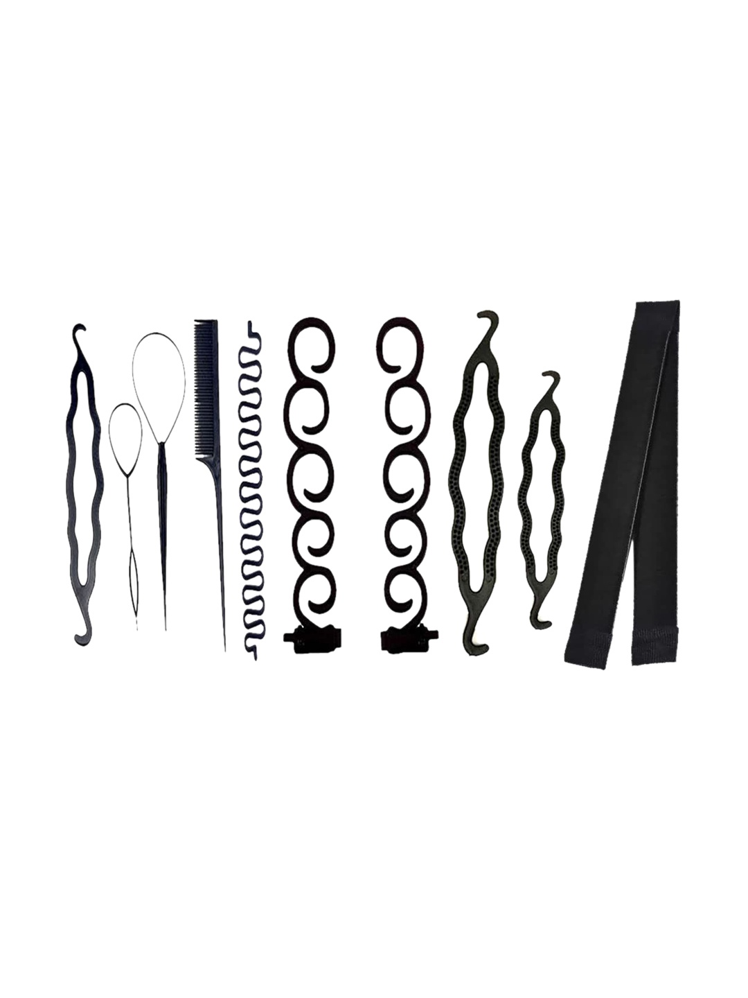 

CHRONEX Set Of 10 Hair Styling Tool Combo, Black