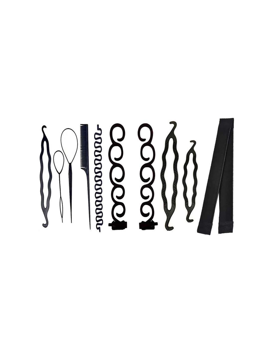 

CHRONEX Women Set of 10 Black Hair Accessory