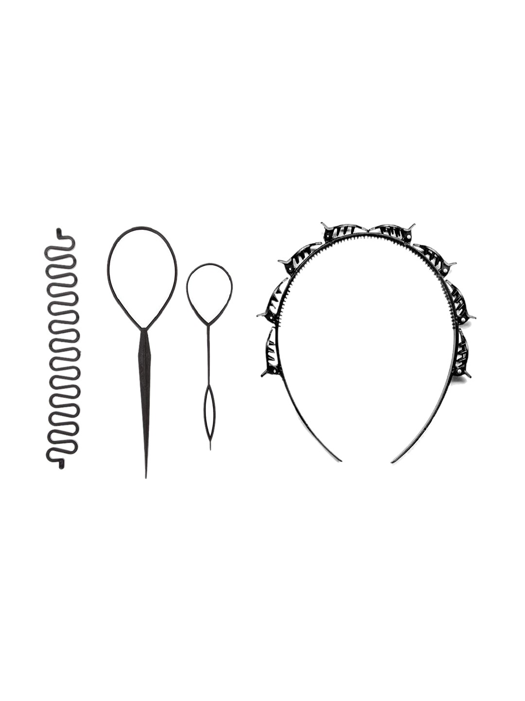 

CHRONEX Women Black Set of 4 Hair Accessory