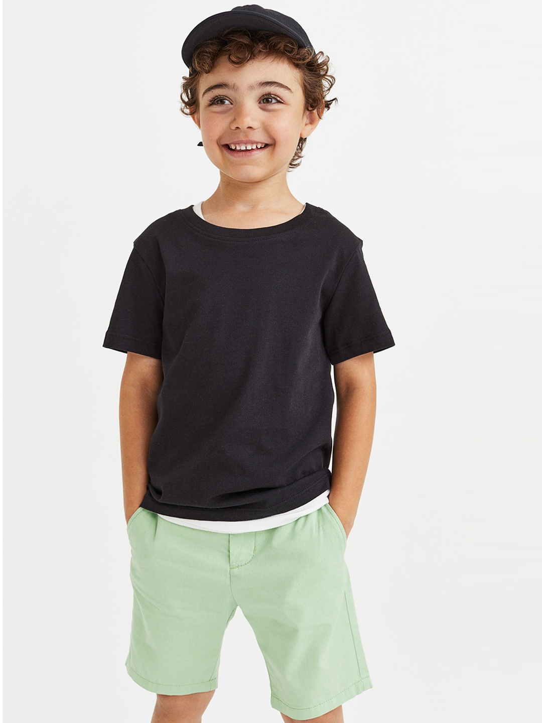 

H&M Boys Cotton Chino Shorts, Green
