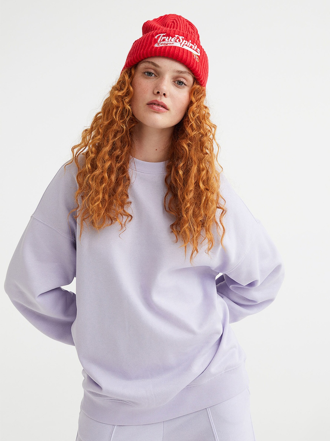 

H&M Women Oversized Sweatshirt, Purple