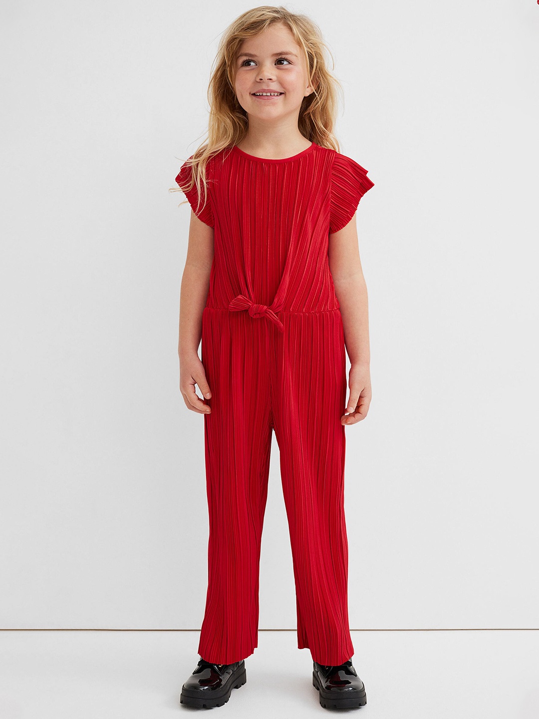 

H&M Girls Pleated Jumpsuit, Red