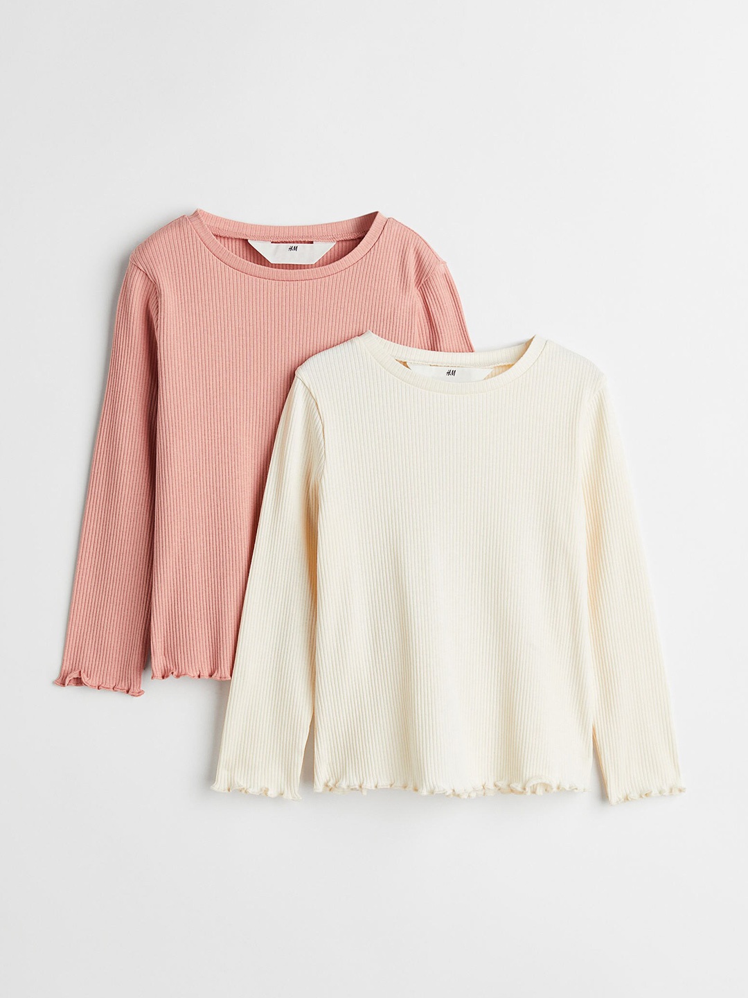 

H&M Girls Pink & White 2-Pack Ribbed Tops