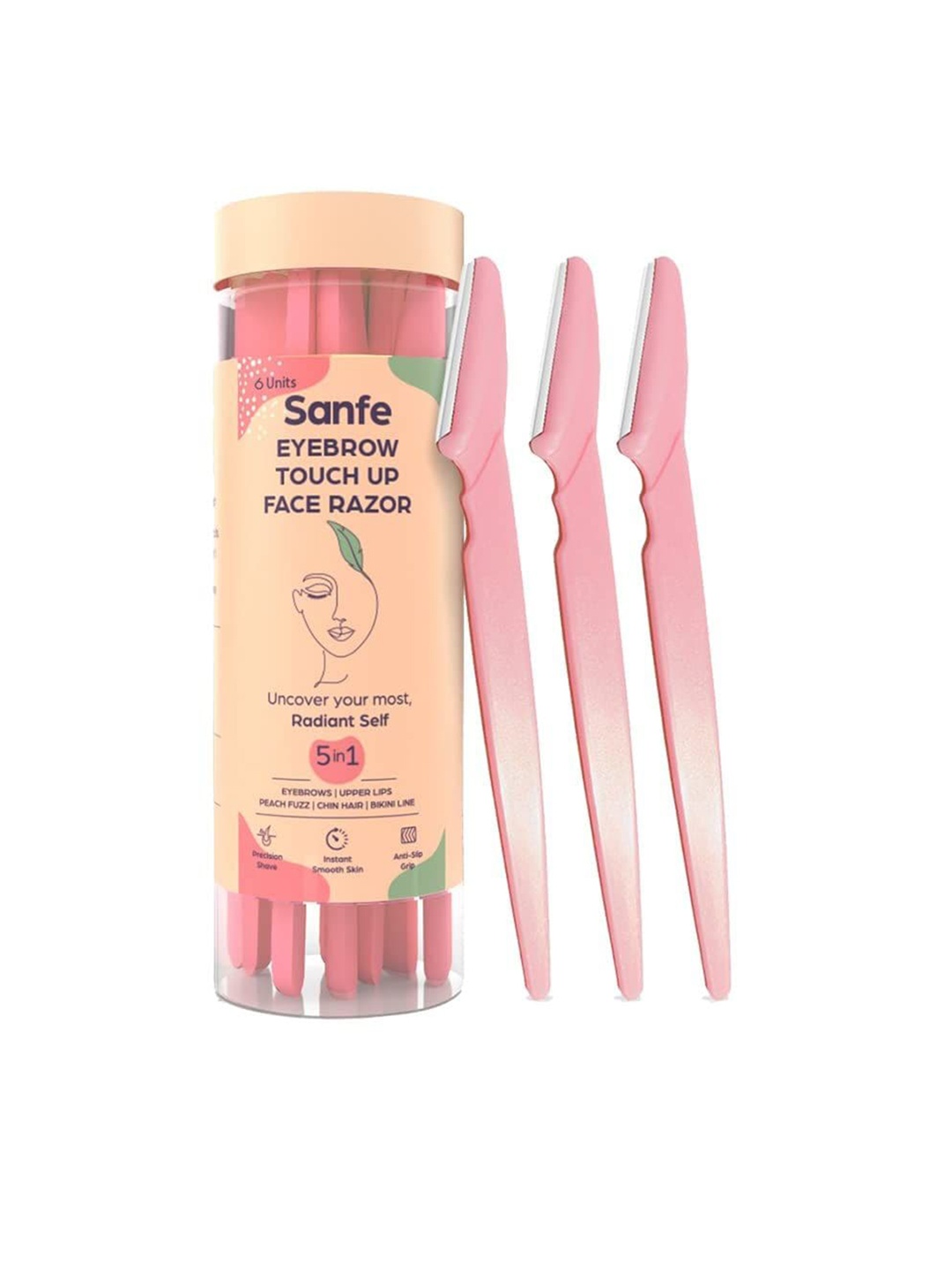

Sanfe Set Of 12 Eyebrow touch up Hair Removing Face Razor, Pink