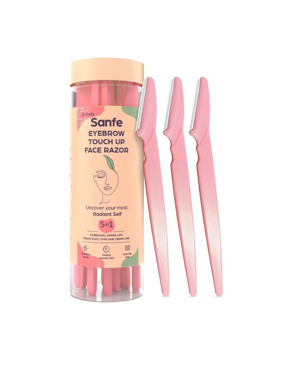 

Sanfe Set Of 3 Do It All Face Razors, Pink