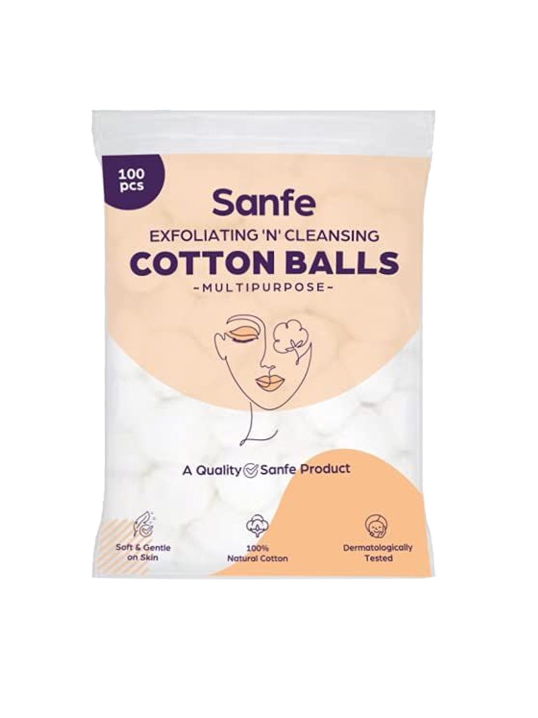 

Sanfe Women White Cotton Balls