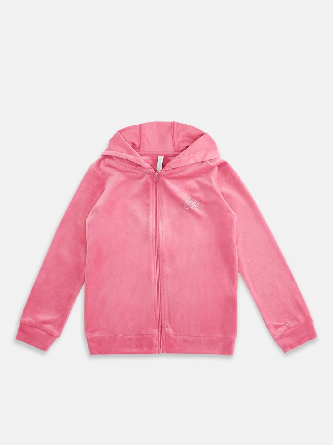 

Pantaloons Junior Girls Pink Hooded Cotton Sweatshirt