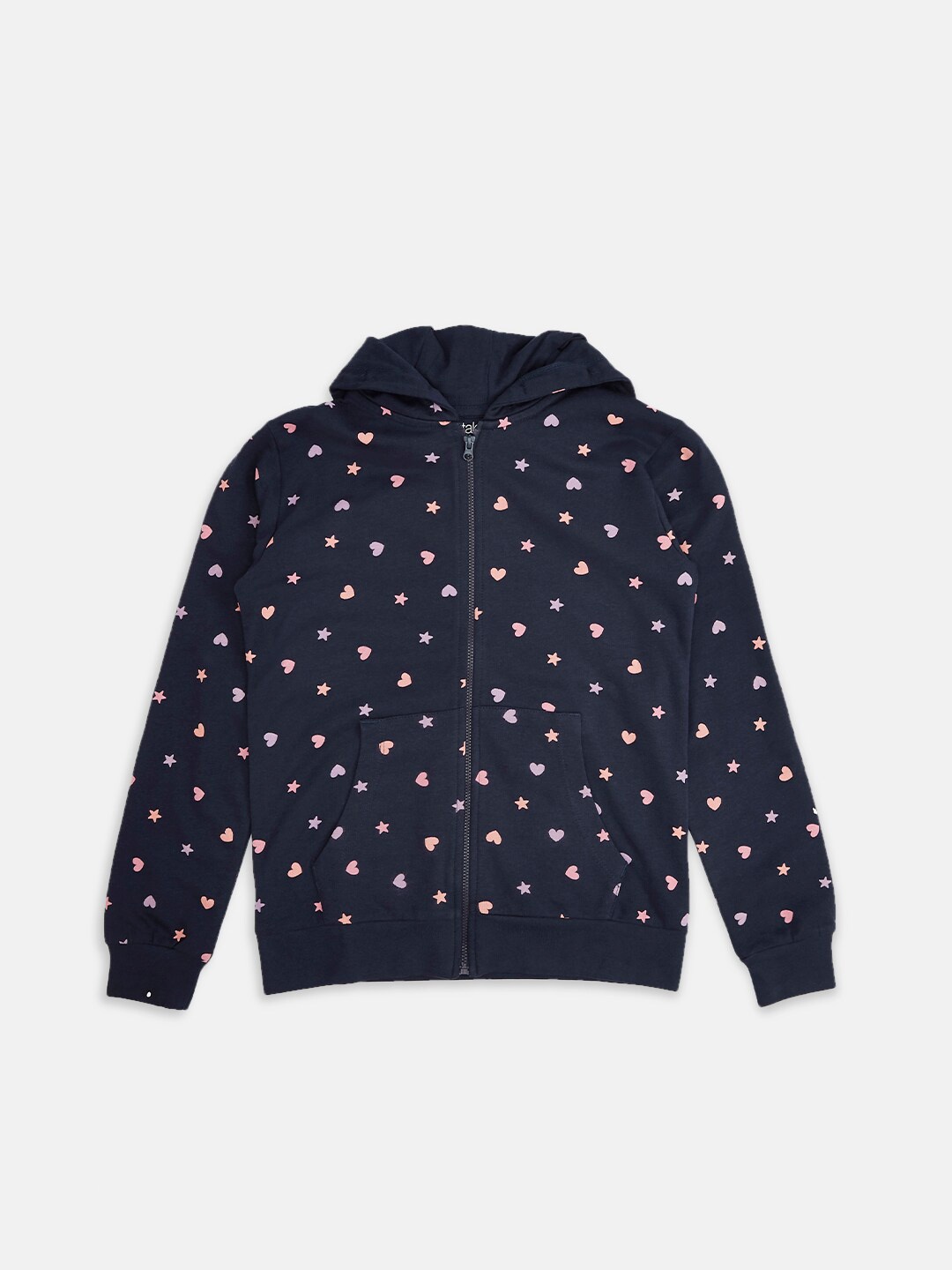 

Pantaloons Junior Girls Navy Blue Printed Cotton Sweatshirt