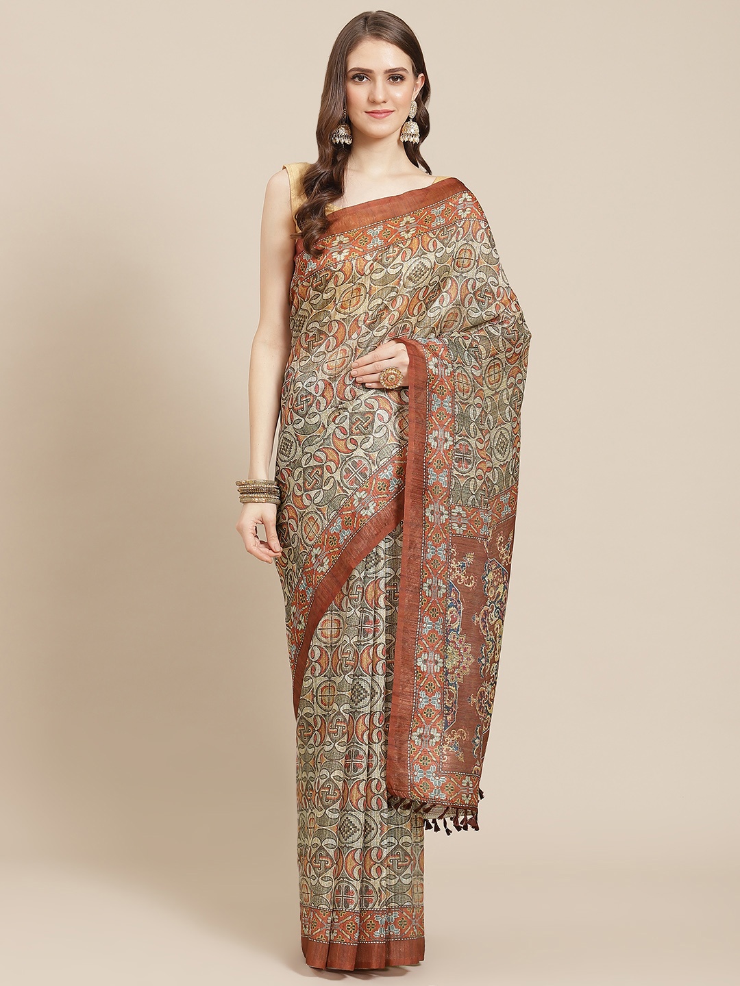 

Grancy Multicoloured Ethnic Motifs Kanjeevaram Saree, Multi