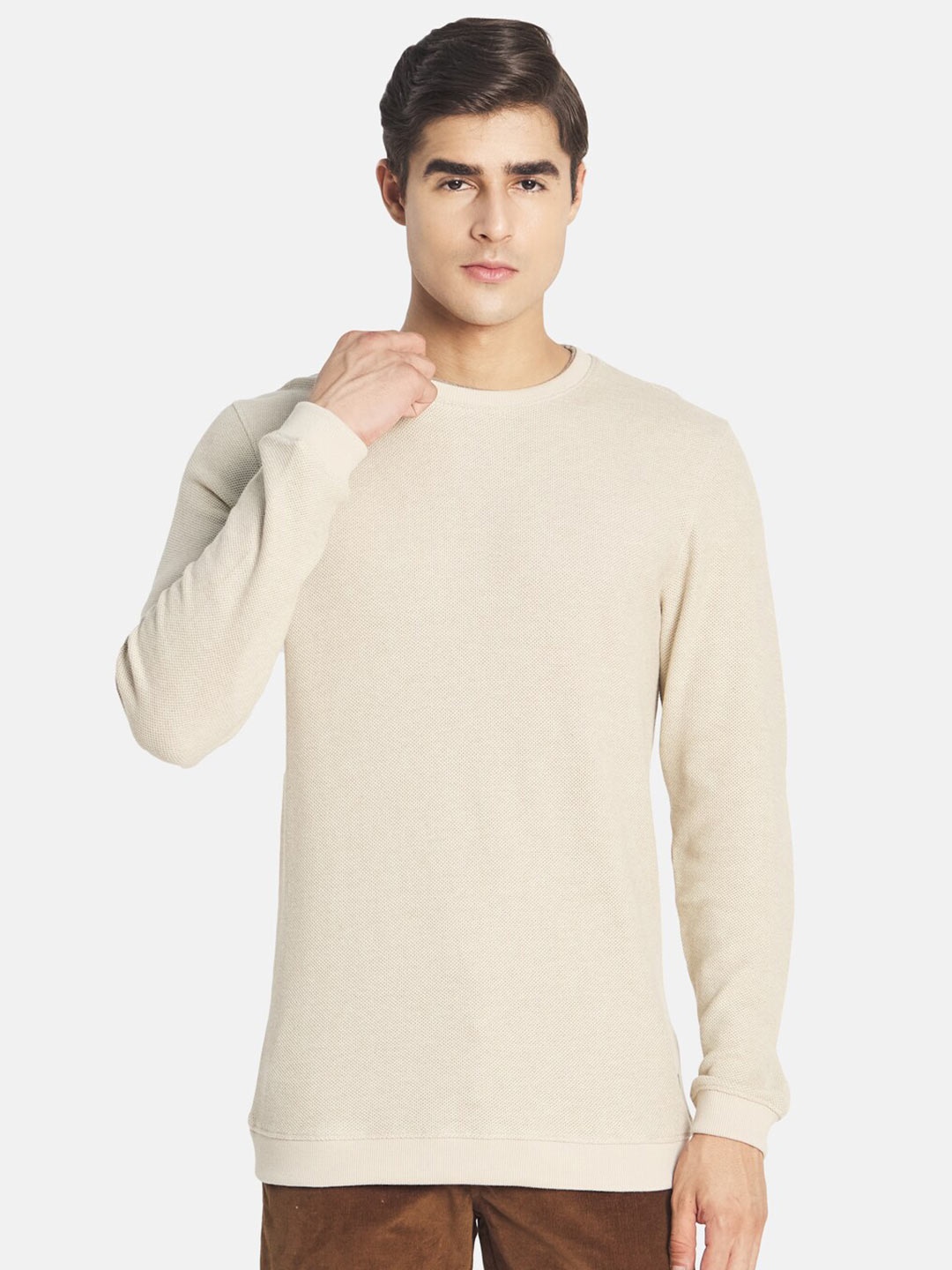 

METTLE Men Cream Long Sleeves T-shirt