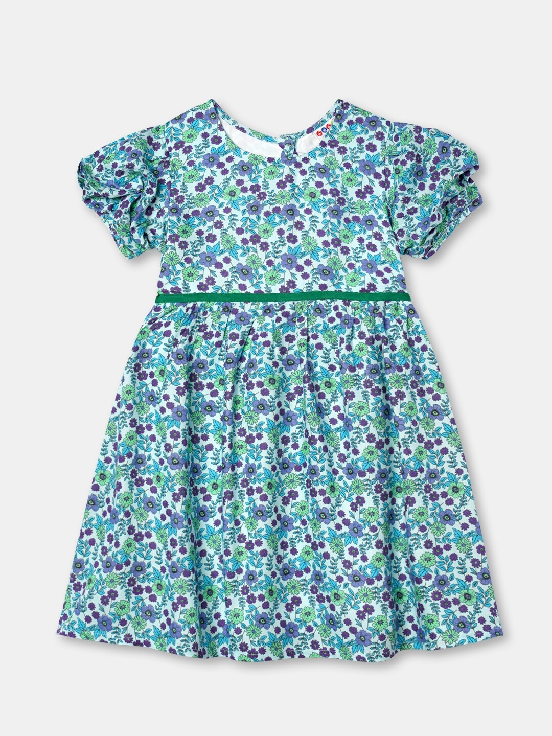 

ZION Girls Green and Blue Floral Dress