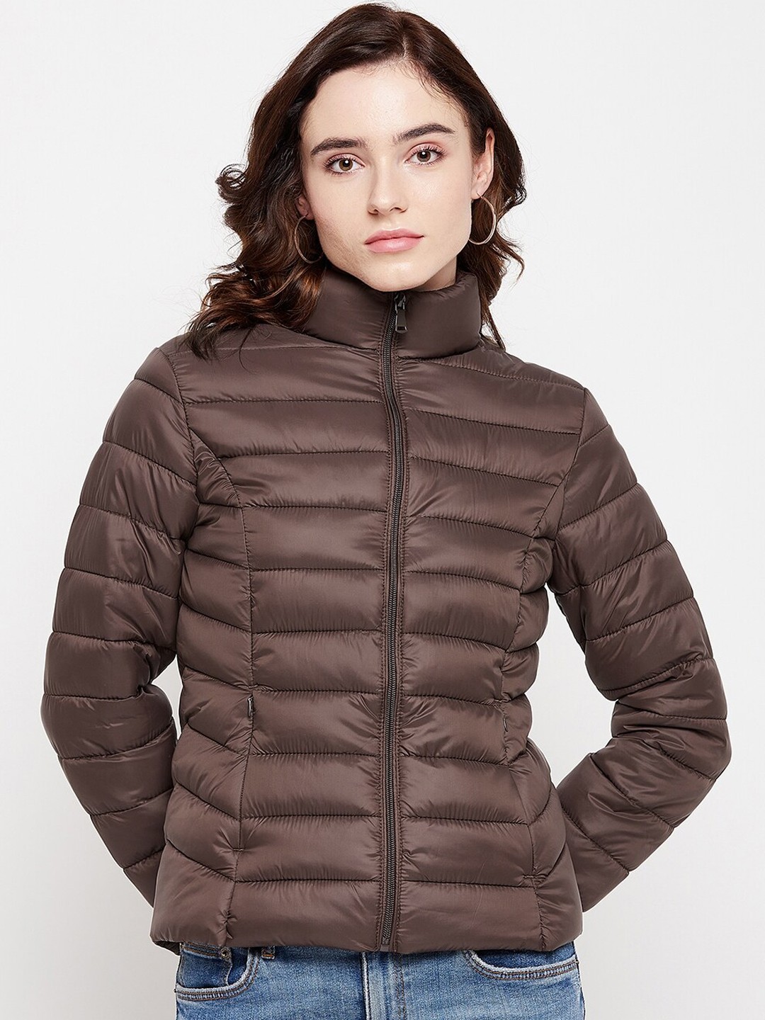 

Madame Women Coffee Brown Padded Jacket