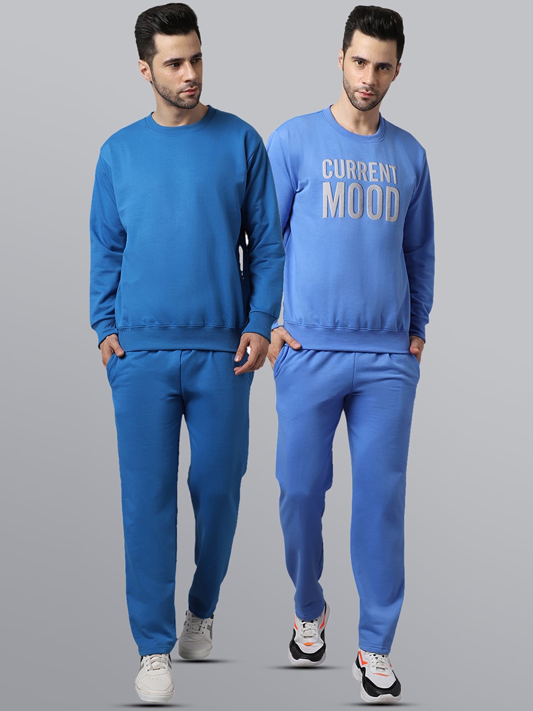 

VIMAL JONNEY Men Blue Pack Of 2 Pure Cotton Tracksuits