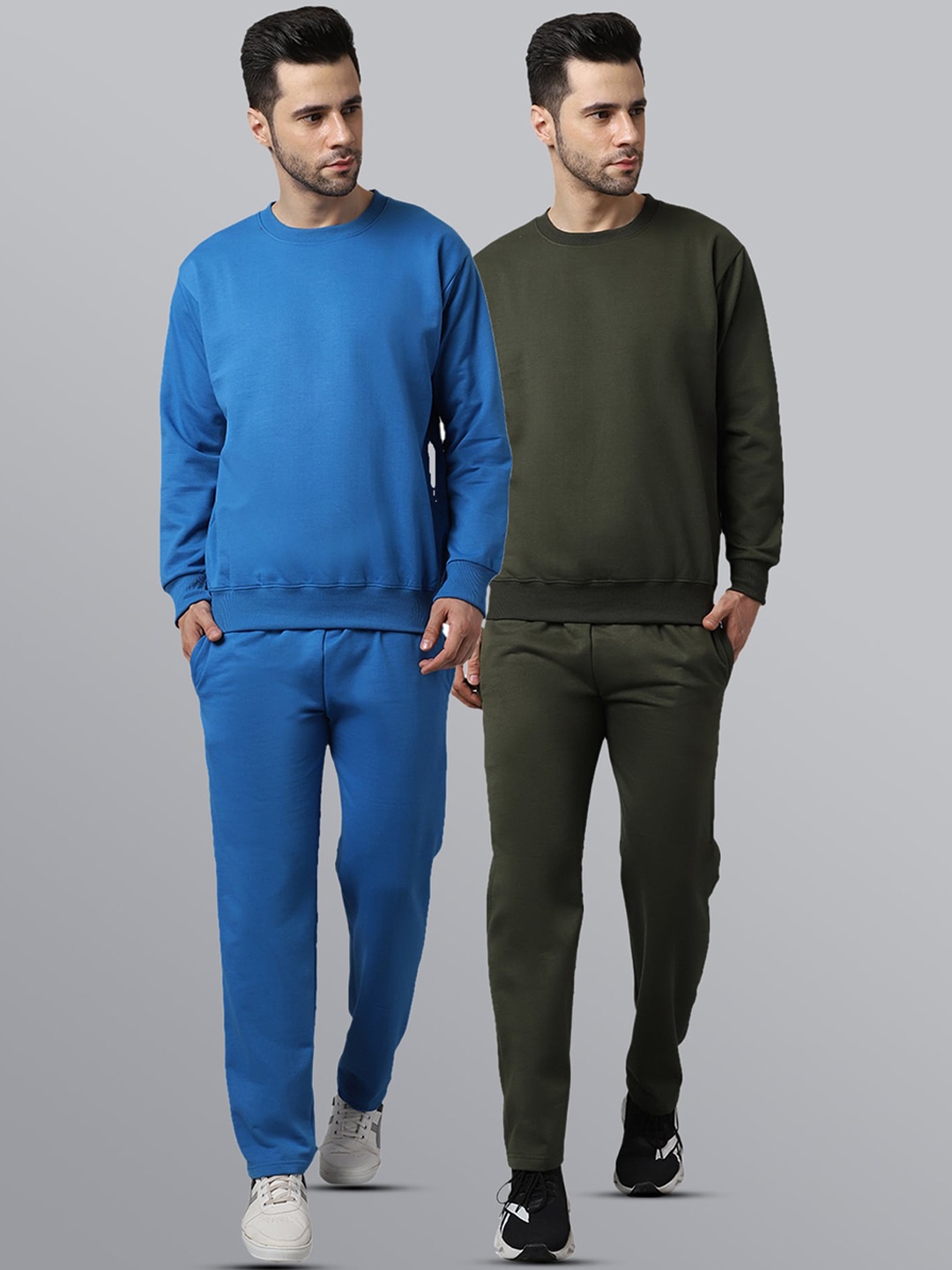 

VIMAL JONNEY Men Pack Of 2 Solid Tracksuit, Blue
