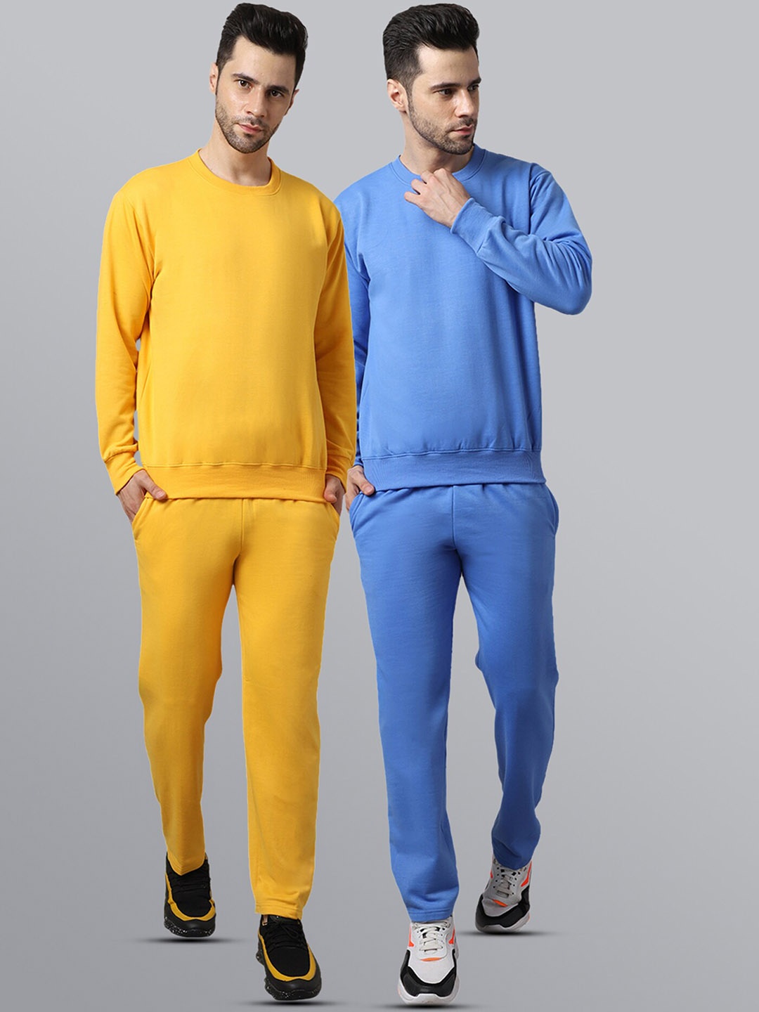

VIMAL JONNEY Men Pack Of 2 Solid Tracksuit, Blue