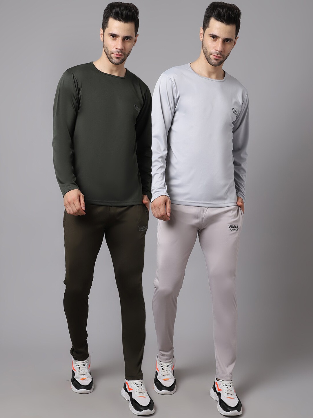 

MACK JONNEY JONNEY Men Pack Of 2 Solid Tracksuit, Grey