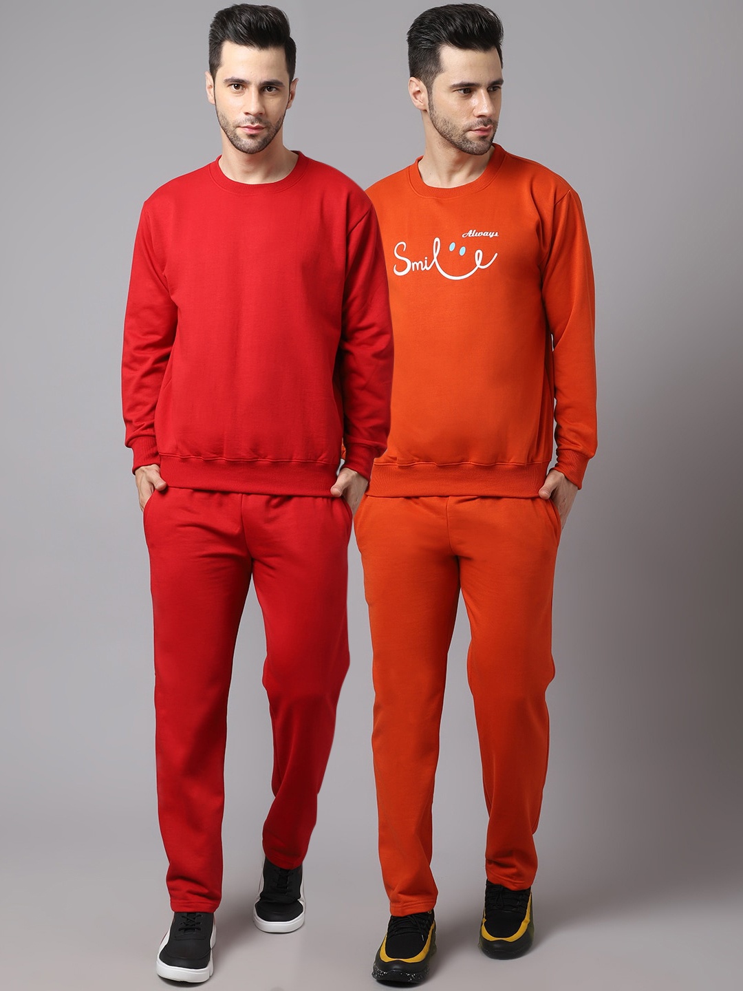 

VIMAL JONNEY Men Pack of 2 Printed Tracksuit, Maroon