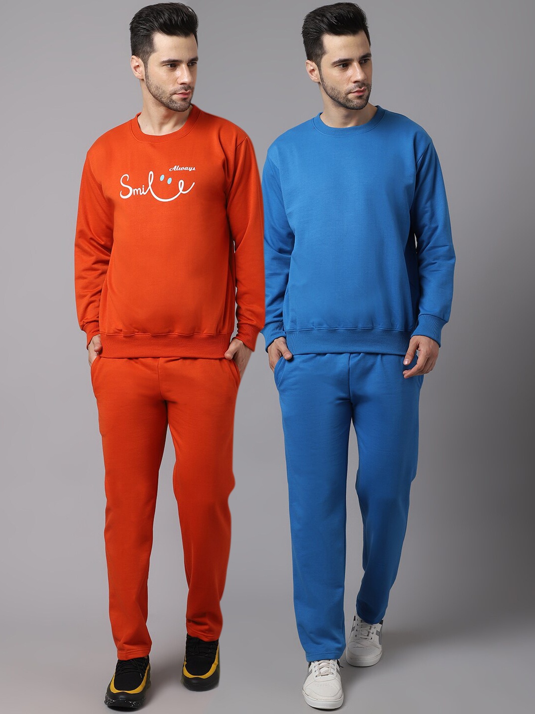 

VIMAL JONNEY Men Pack Of 2 Printed Tracksuits, Blue