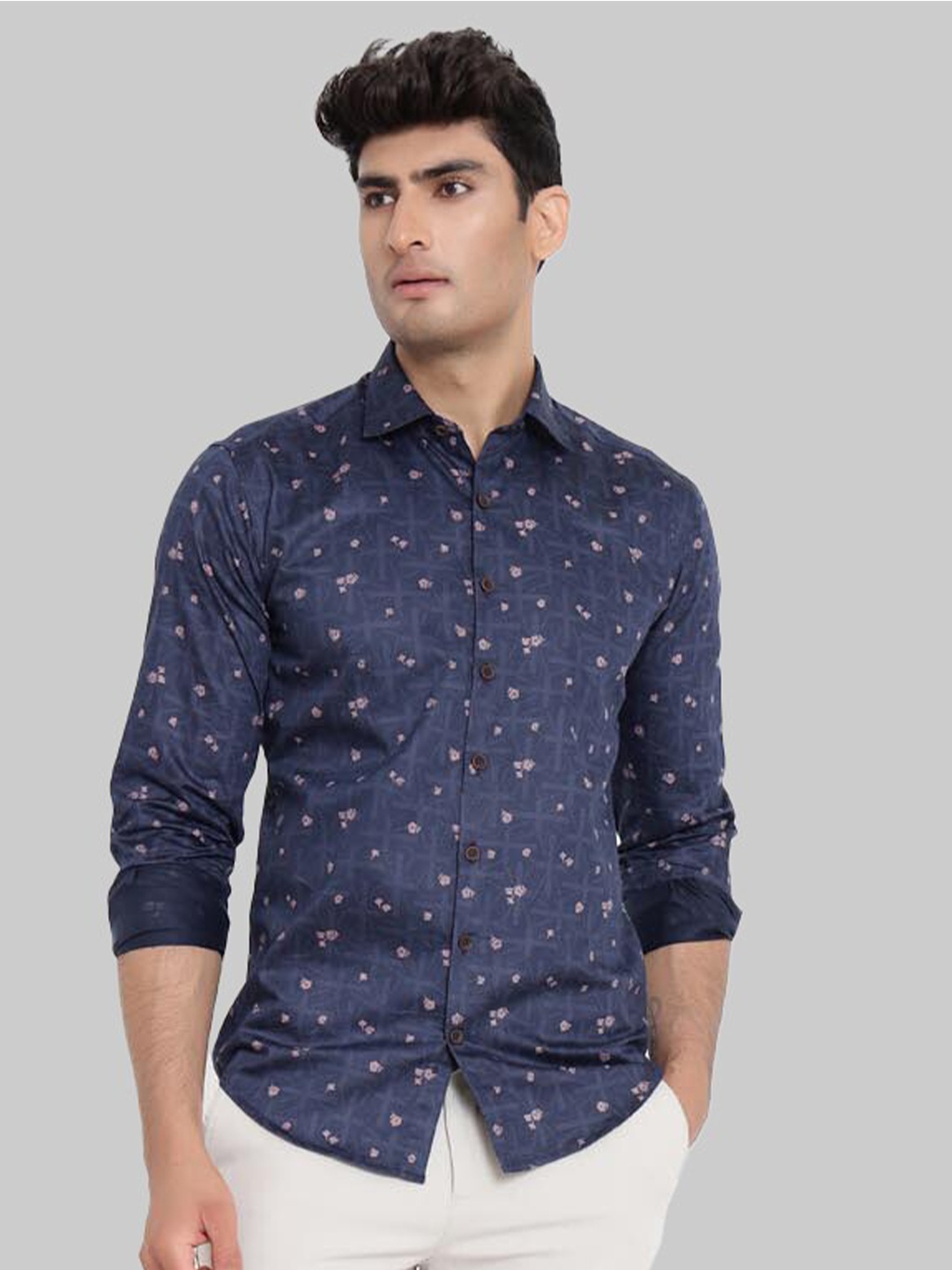 

Tistabene Men Blue Premium Floral Printed Casual Shirt