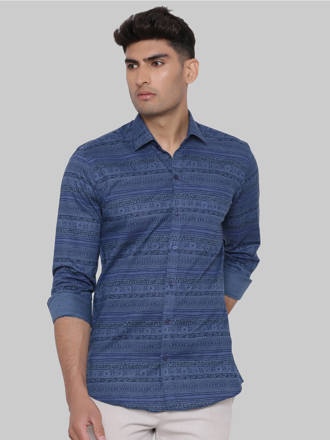 

Tistabene Men Blue Premium Printed Casual Shirt