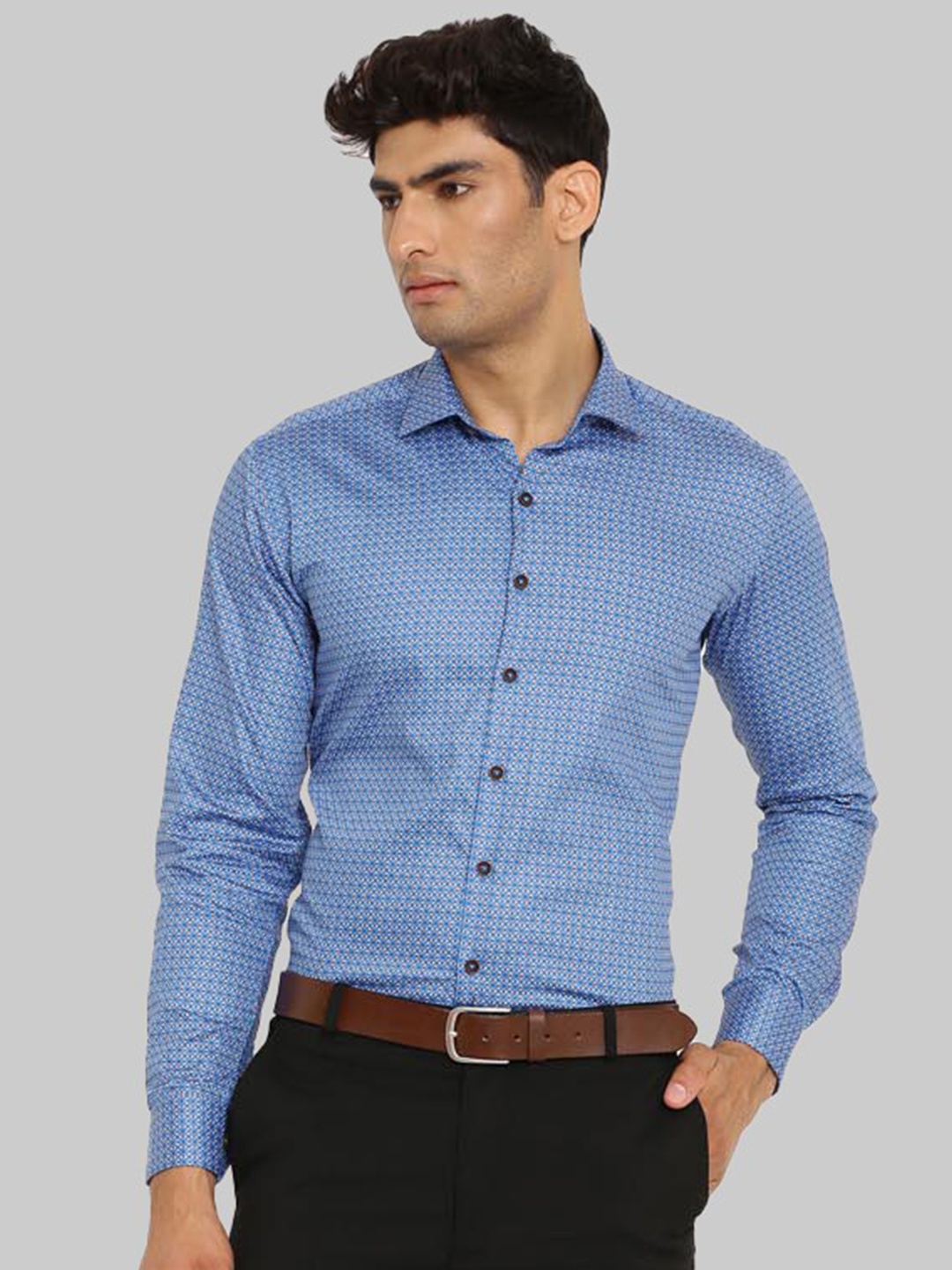 

Tistabene Men Blue Premium Printed Cotton Formal Shirt