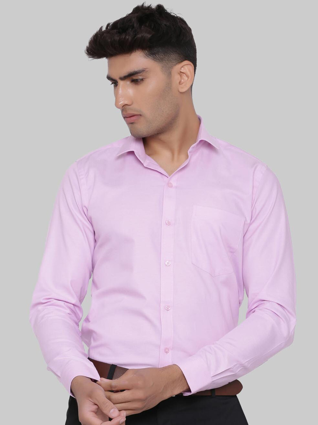 

Tistabene Men Pink Premium Regular Fit Solid Cotton Formal Shirt
