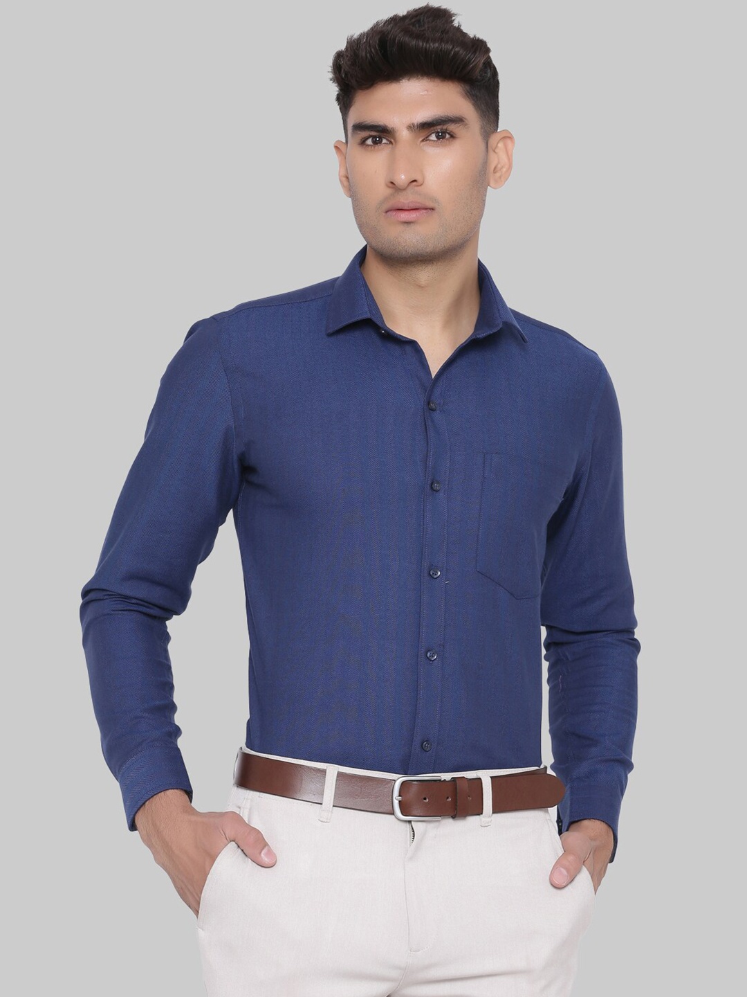 

Tistabene Men Blue Premium Formal Cotton Shirt