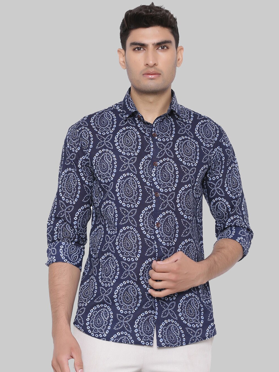 

Tistabene Men Blue Premium Printed Casual Shirt