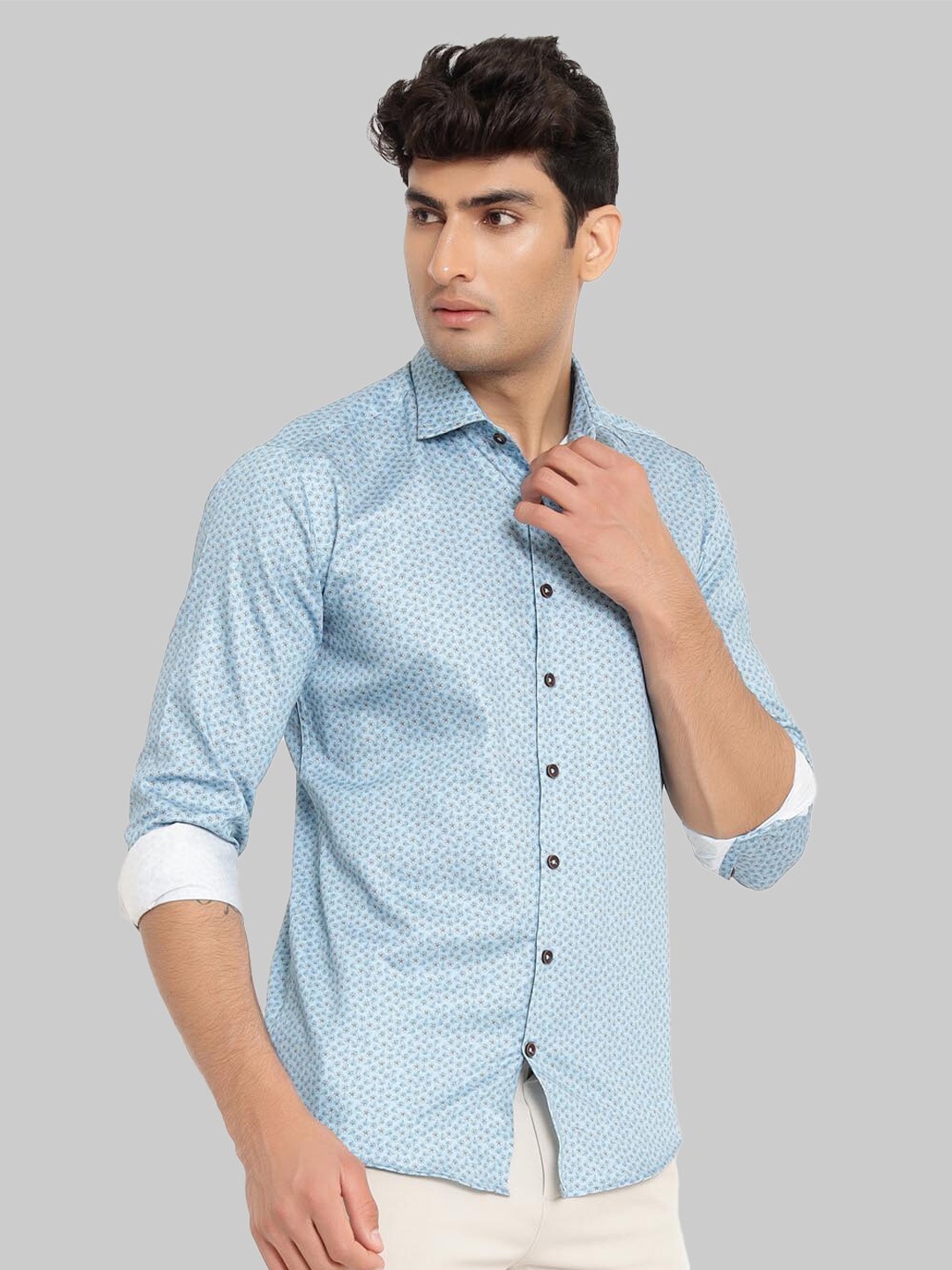 

Tistabene Men Blue Premium Printed Casual Shirt