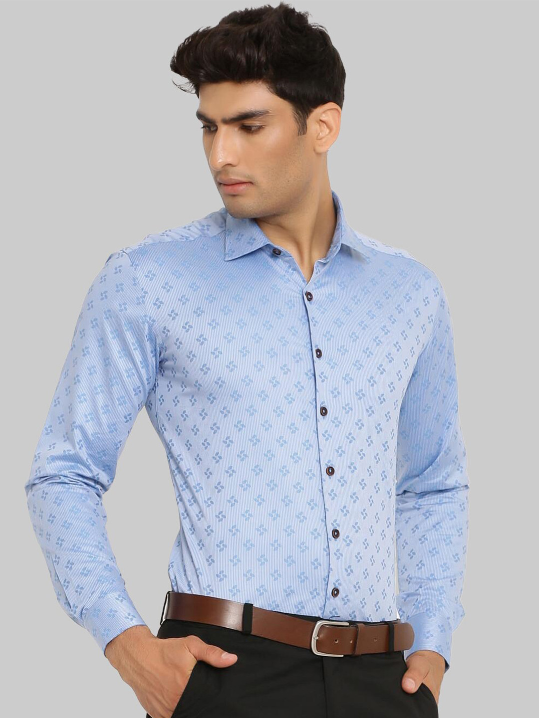 

Tistabene Men Blue Premium Printed Formal Shirt