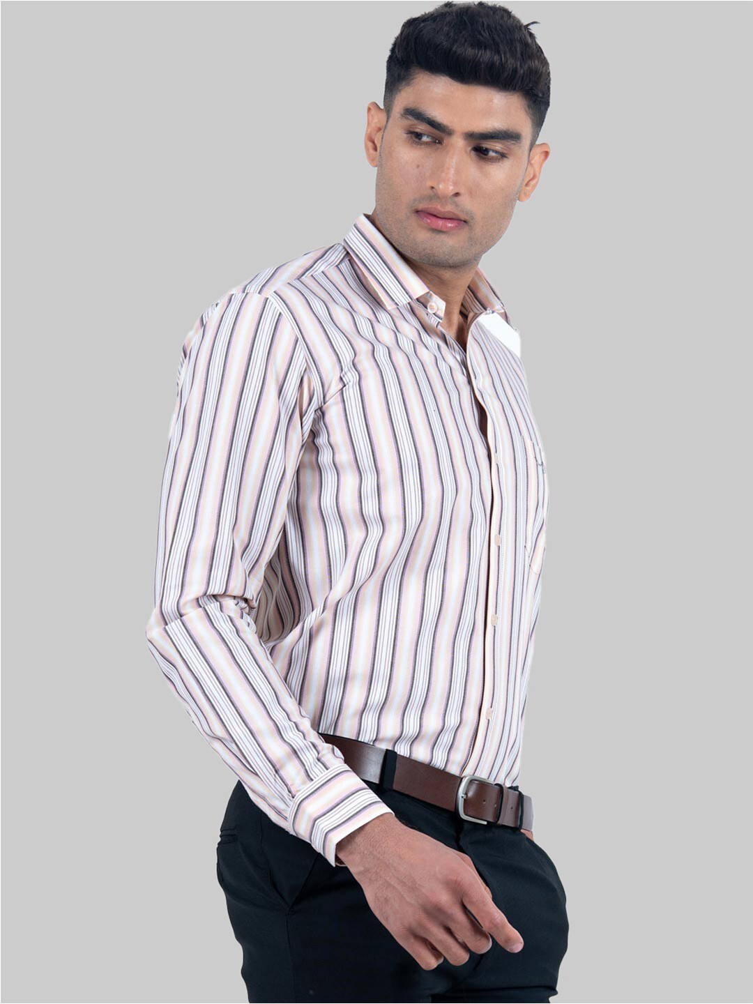 

Tistabene Men Pink Premium Striped Casual Shirt