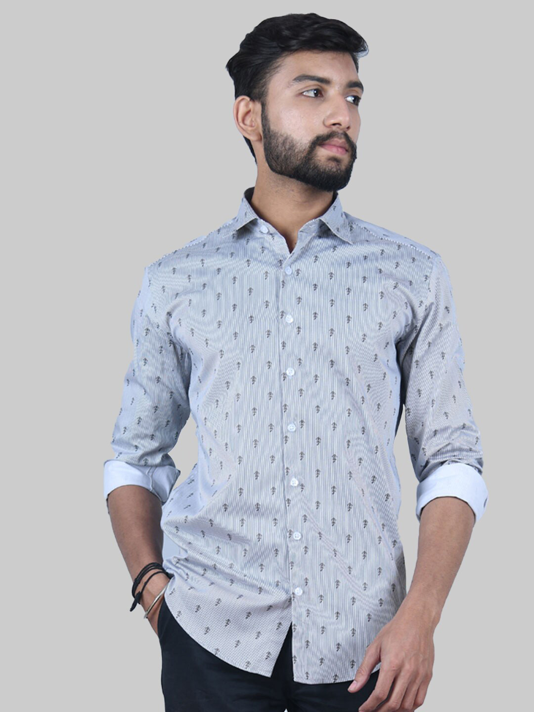 

Tistabene Men Black Premium Floral Printed Casual Shirt
