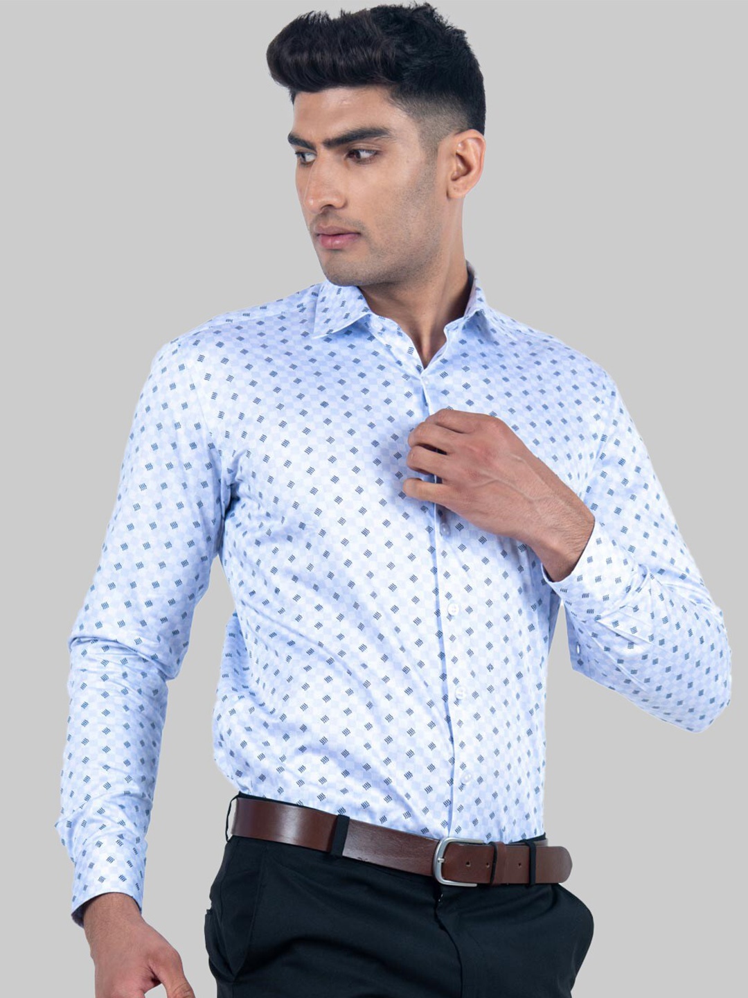 

Tistabene Men Blue Premium Cotton Printed Casual Shirt