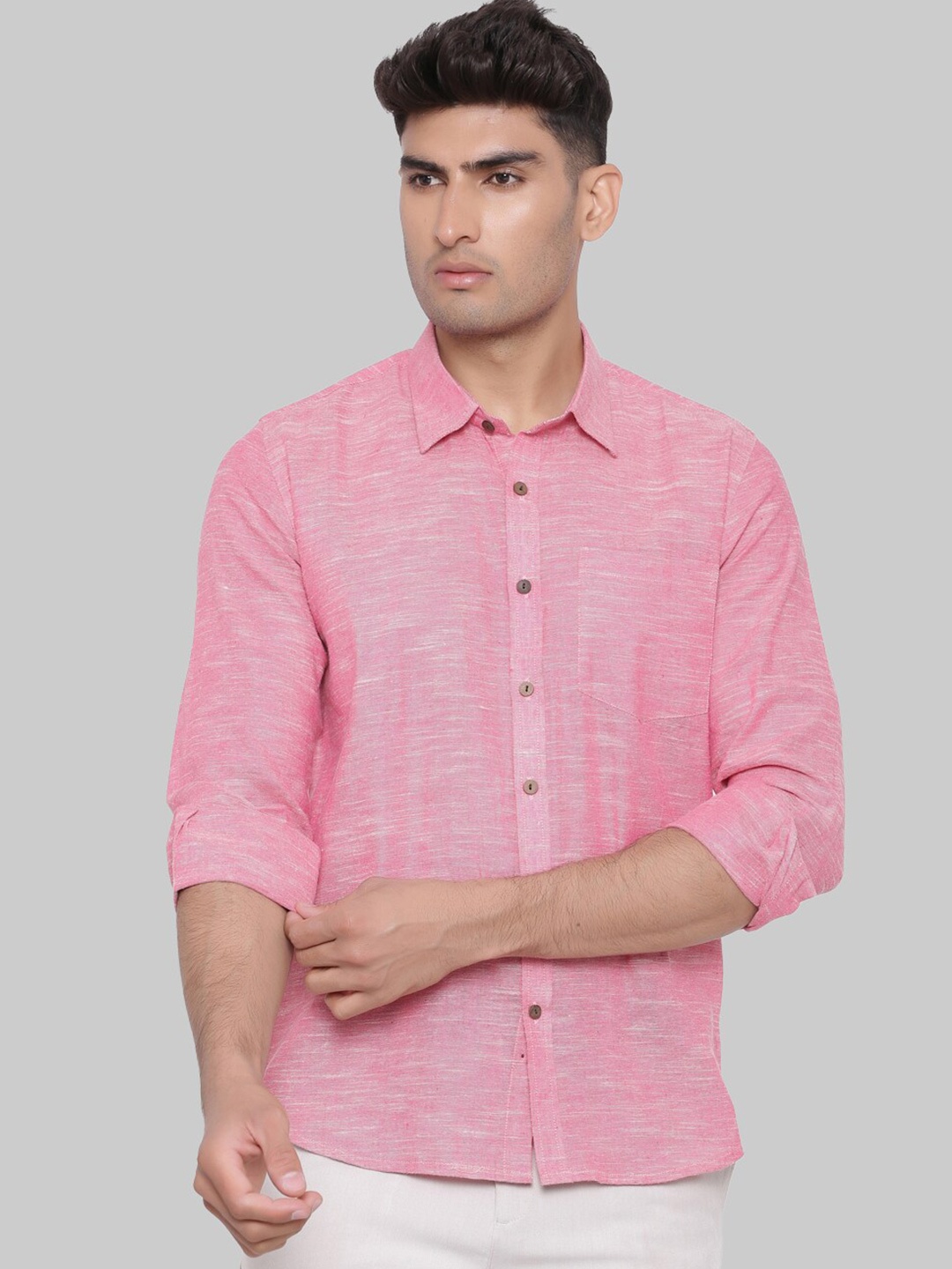 

Tistabene Men Pink Premium Cotton Casual Shirt