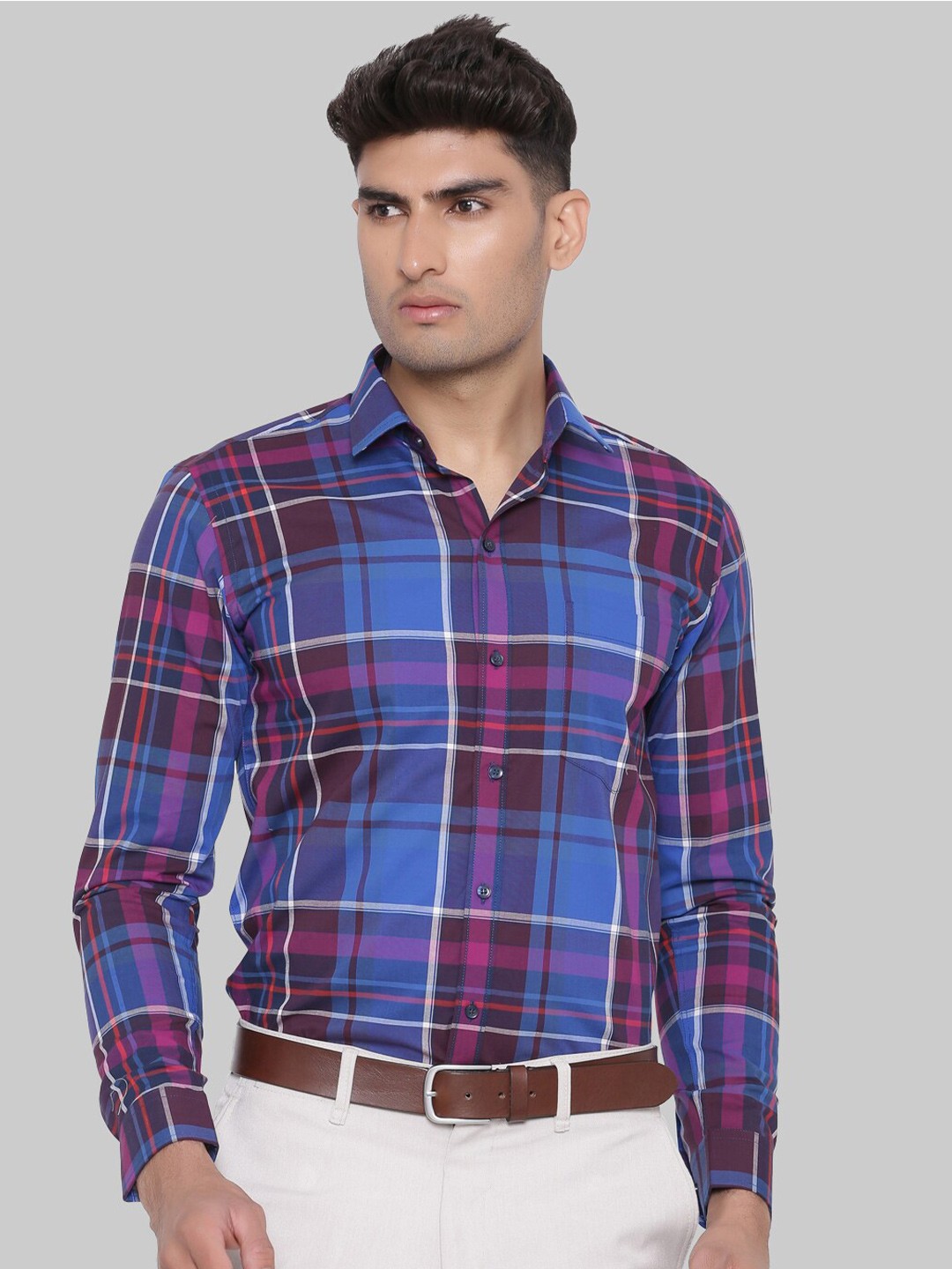 

Tistabene Men Blue Premium Tartan Checked Casual Shirt